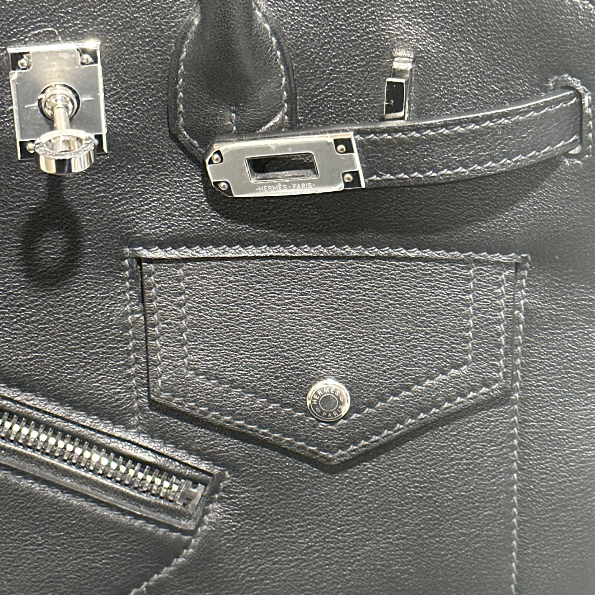 Hermes Birkin Rock 25 Veau Volupto Leather Silver миниатюра 7