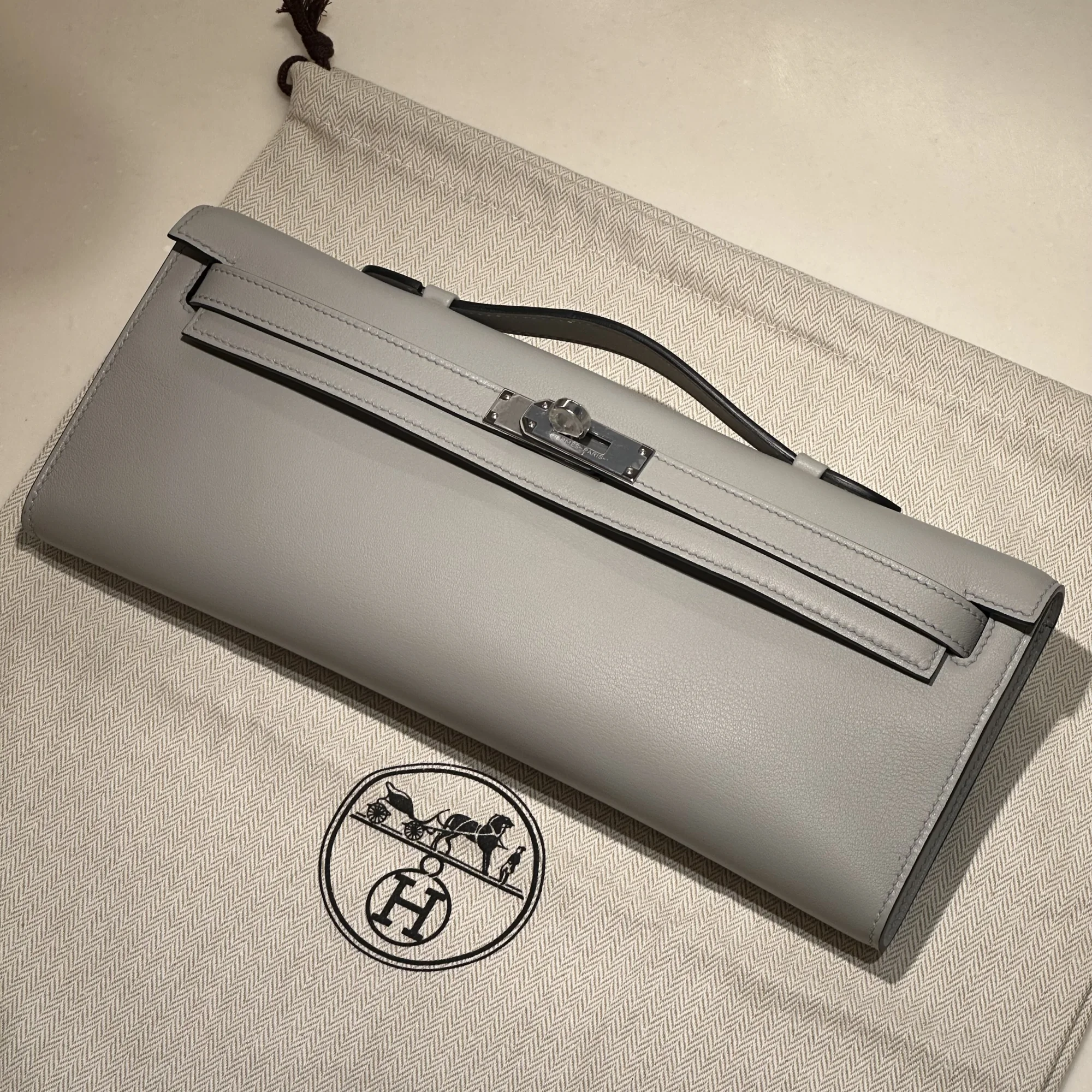 Hermes Kelly Cut Swift Leather Sky Blue