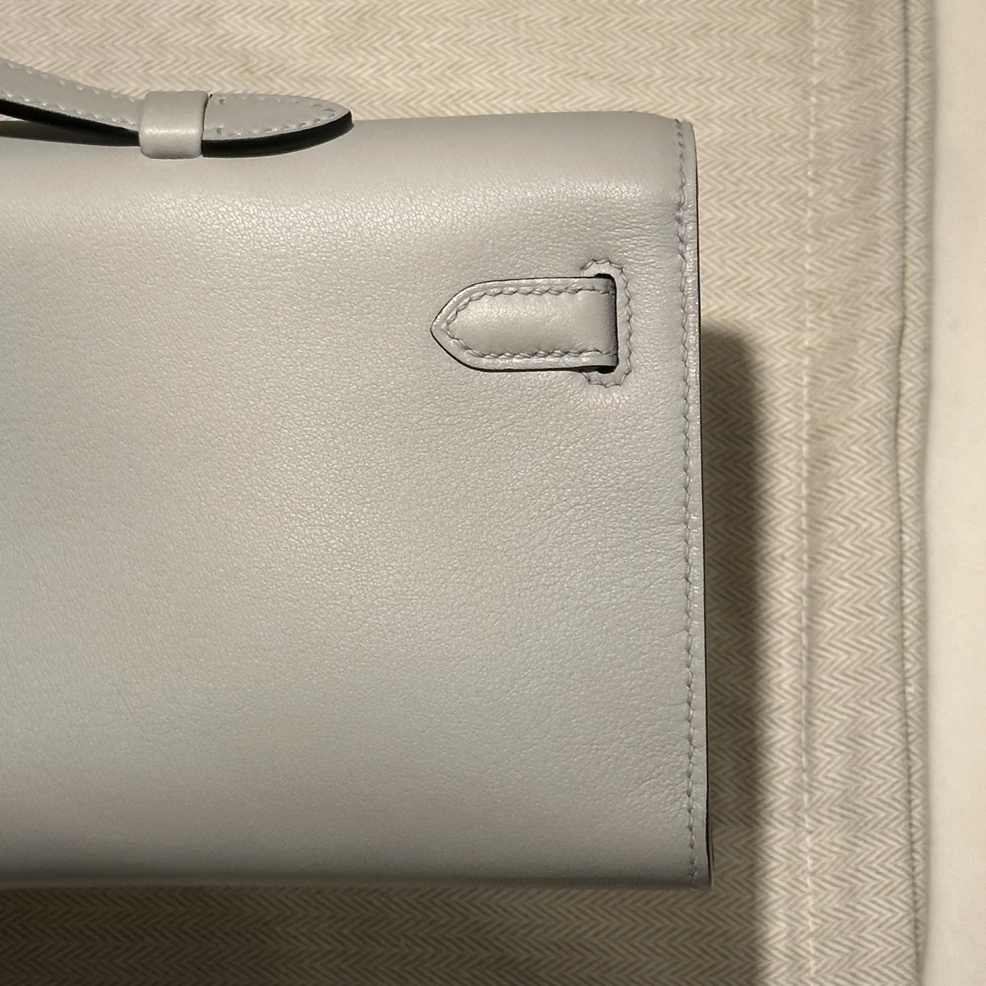 Hermes Kelly Cut Swift Leather Sky Blue миниатюра 8