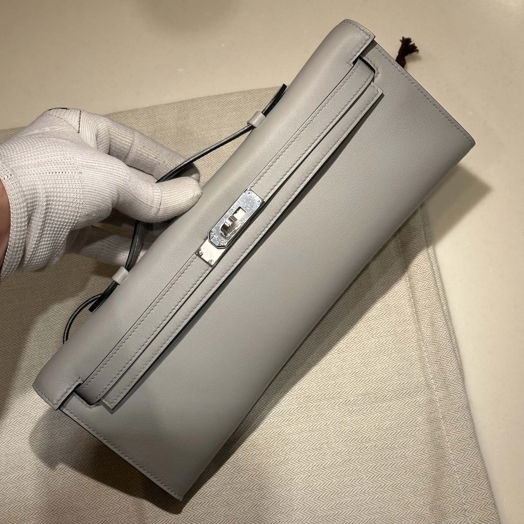 Hermes Kelly Cut Swift Leather Sky Blue миниатюра 9