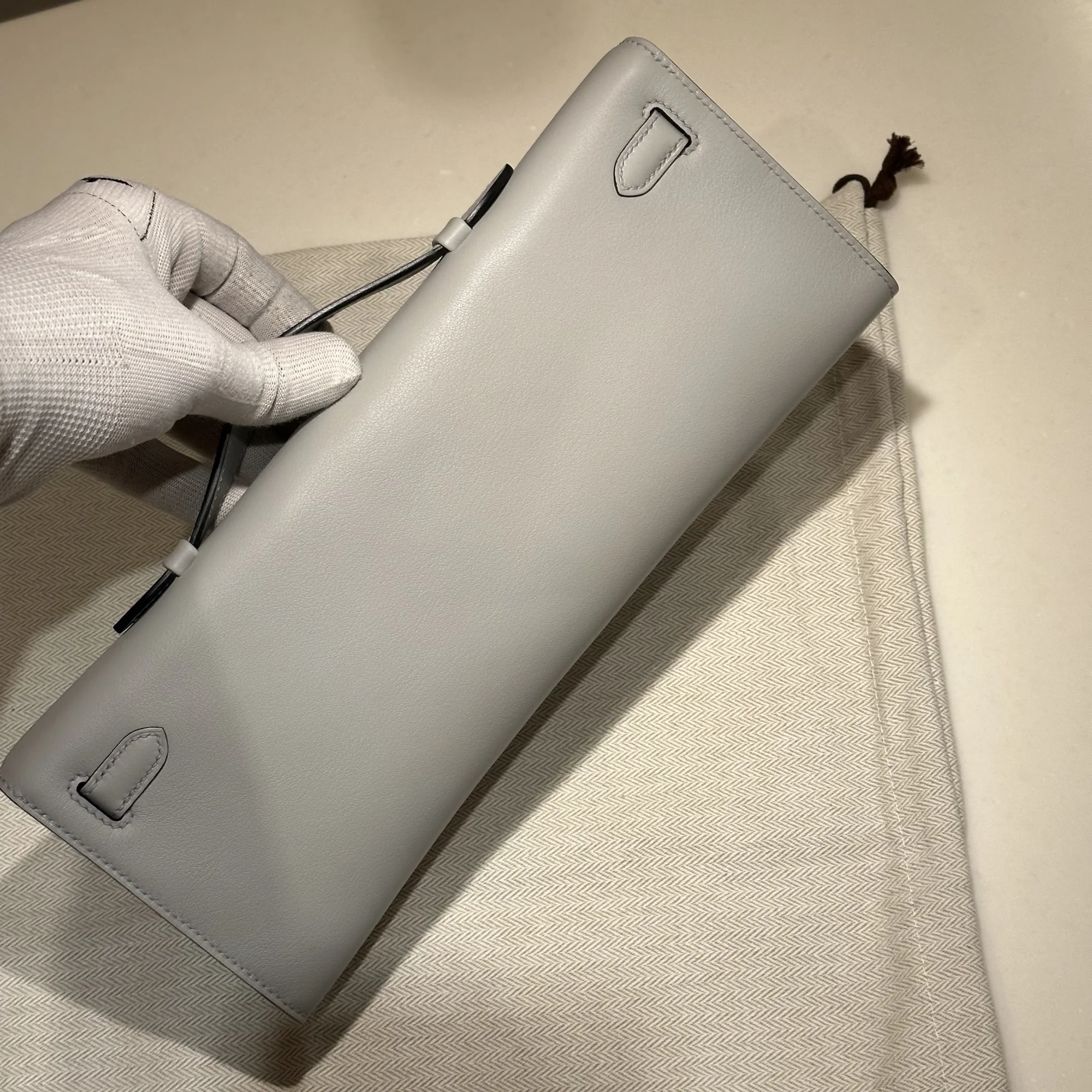 Hermes Kelly Cut Swift Leather Sky Blue миниатюра 10