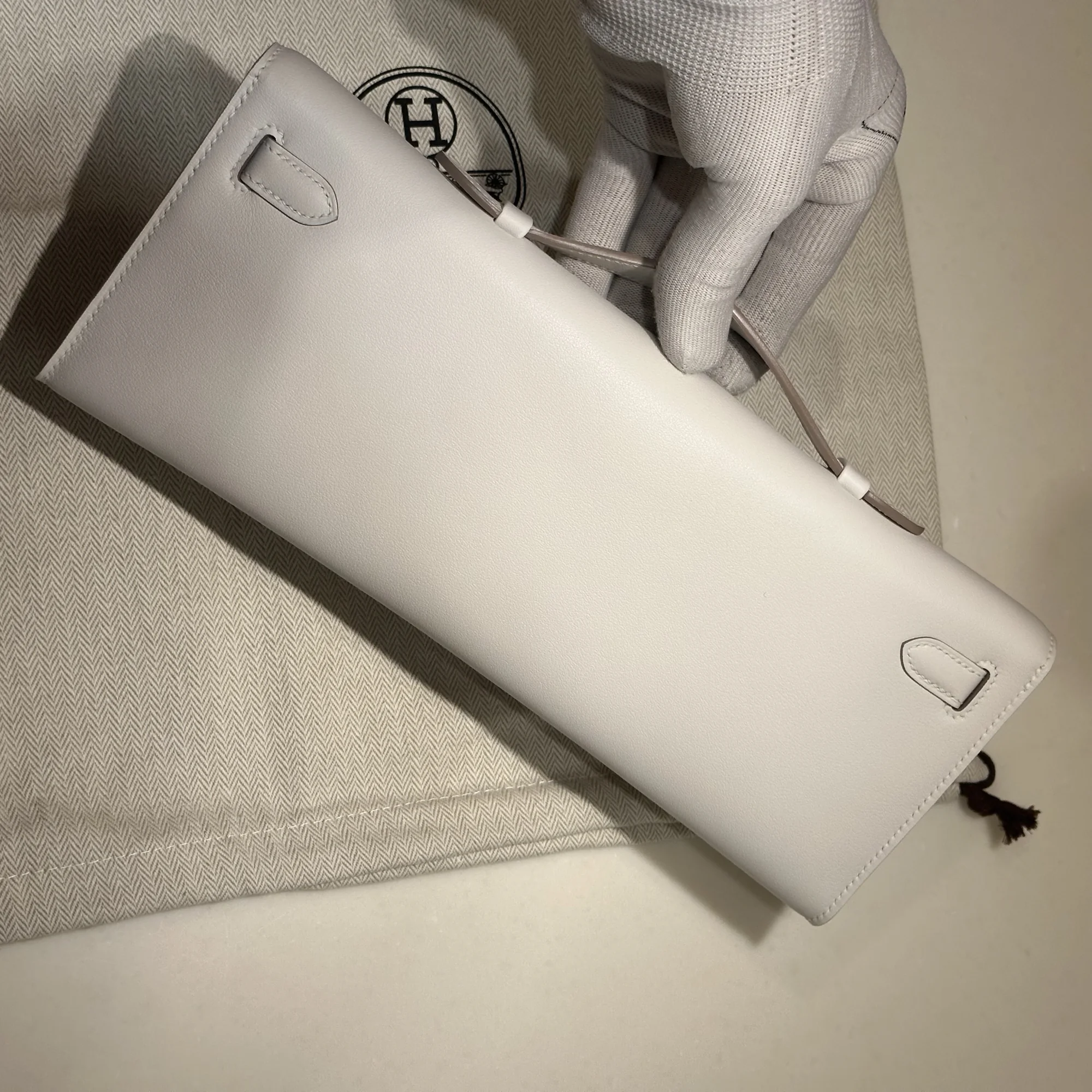 Hermes Kelly Cut Swift Leather White миниатюра 4