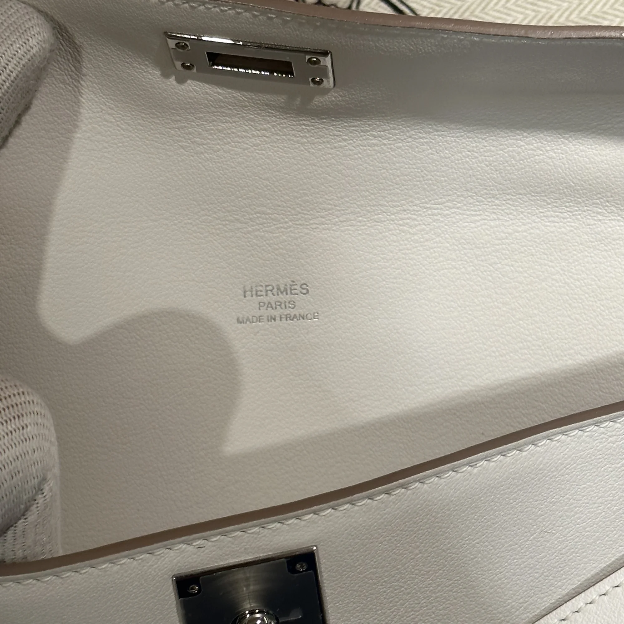 Hermes Kelly Cut Swift Leather White миниатюра 8