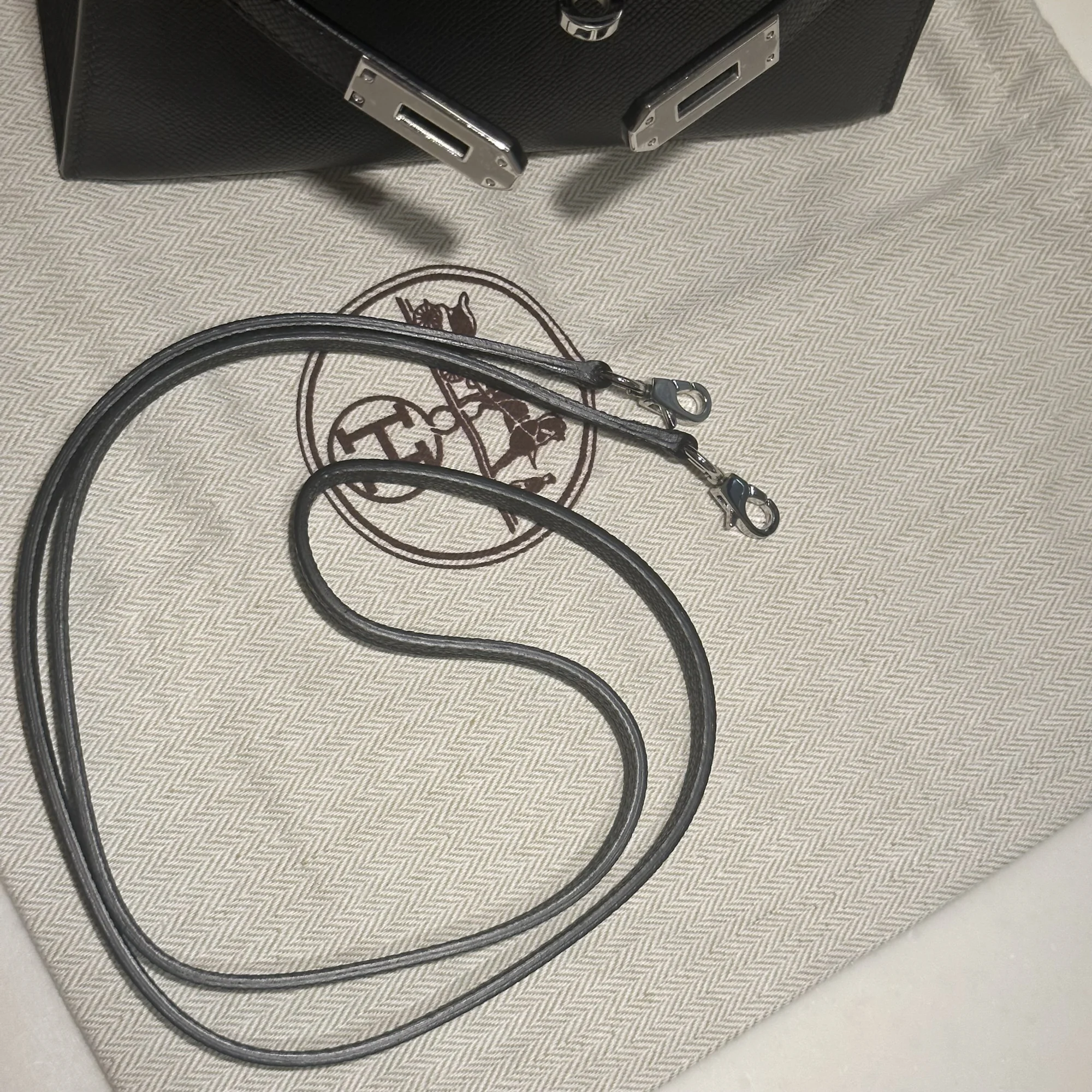 Hermes Mini Kelly 19 cm Epsom Leather Black Silver миниатюра 9