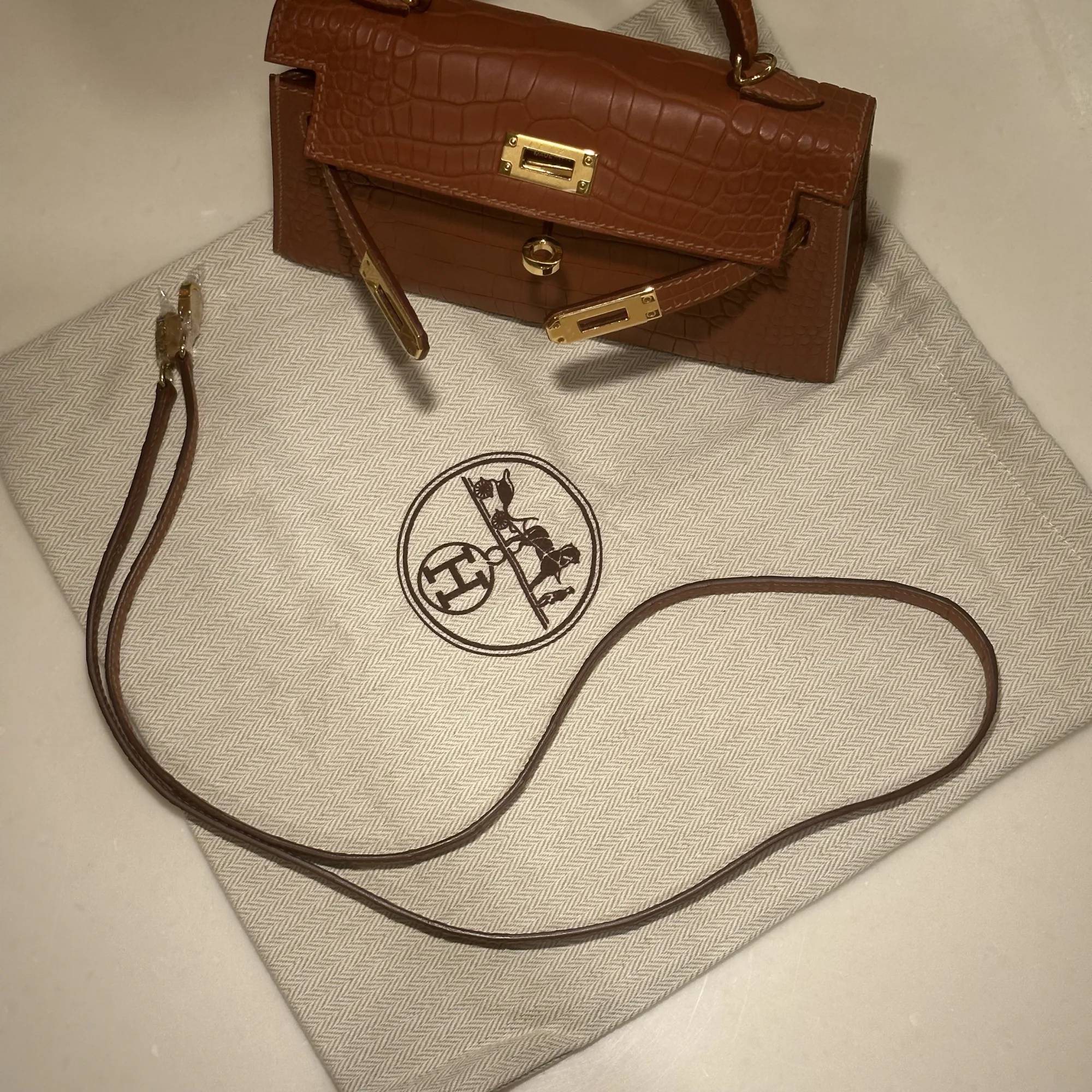 Hermes Mini Kelly 19 Alligator Crocodile Leather миниатюра 2