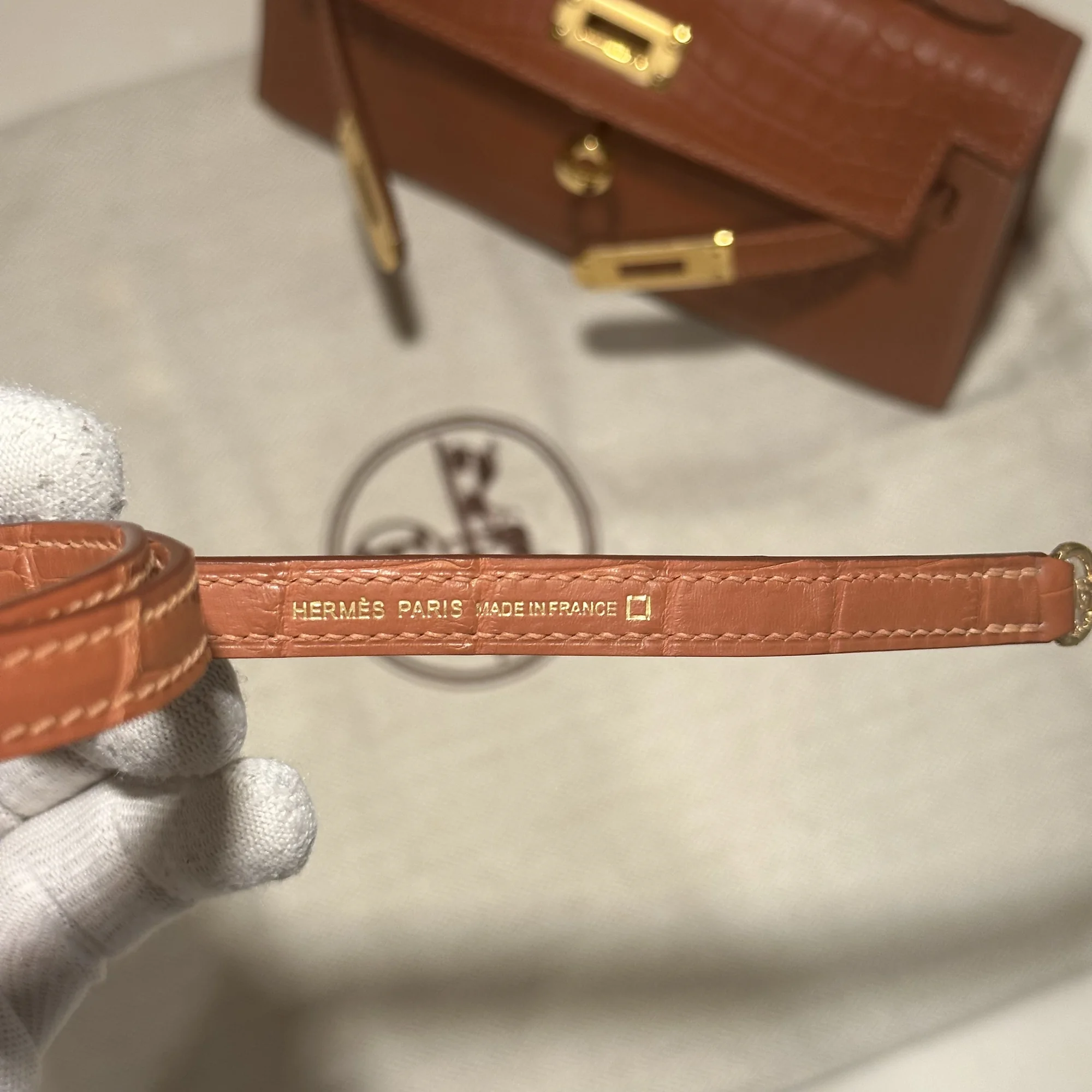 Hermes Mini Kelly 19 Alligator Crocodile Leather миниатюра 3