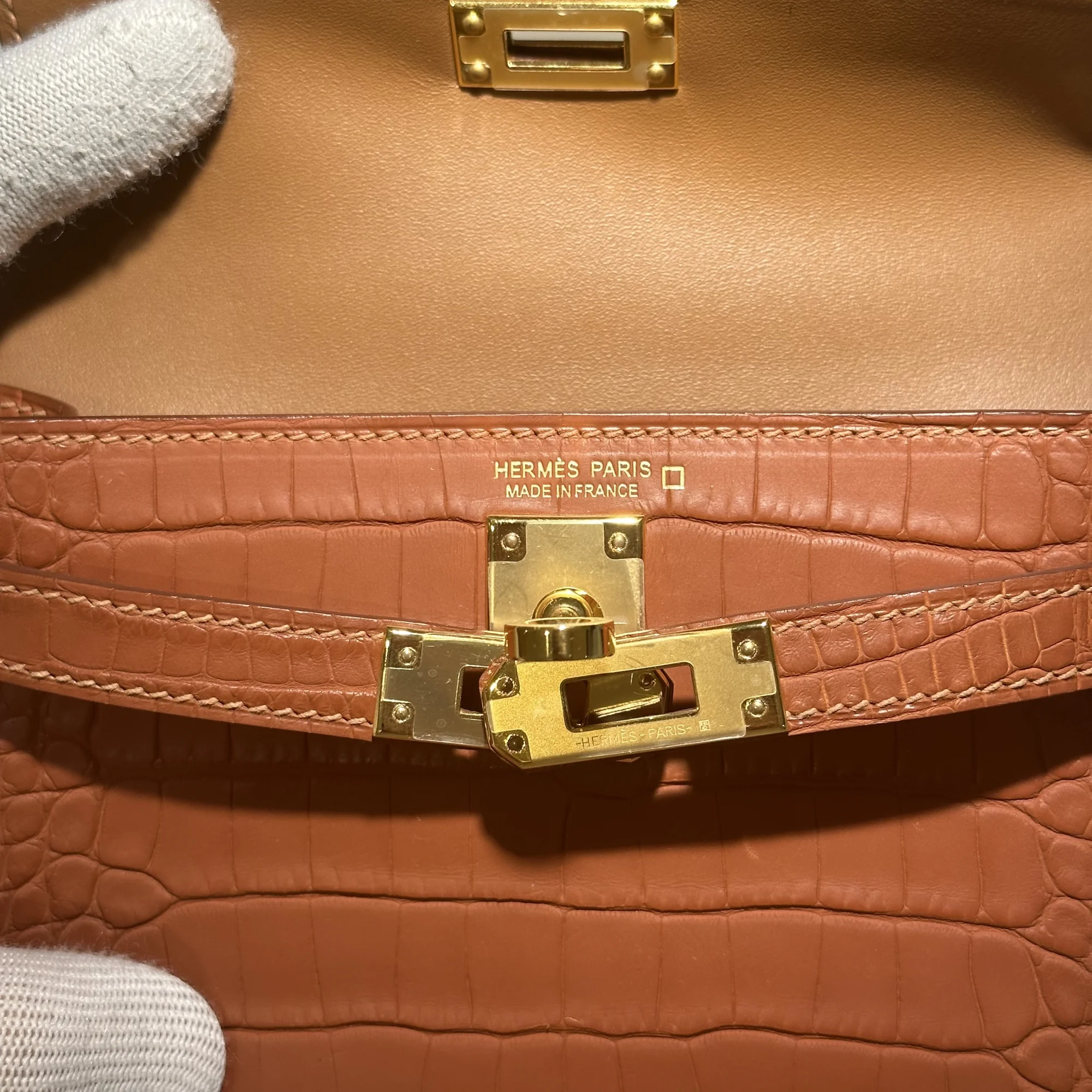 Hermes Mini Kelly 19 Alligator Crocodile Leather миниатюра 4