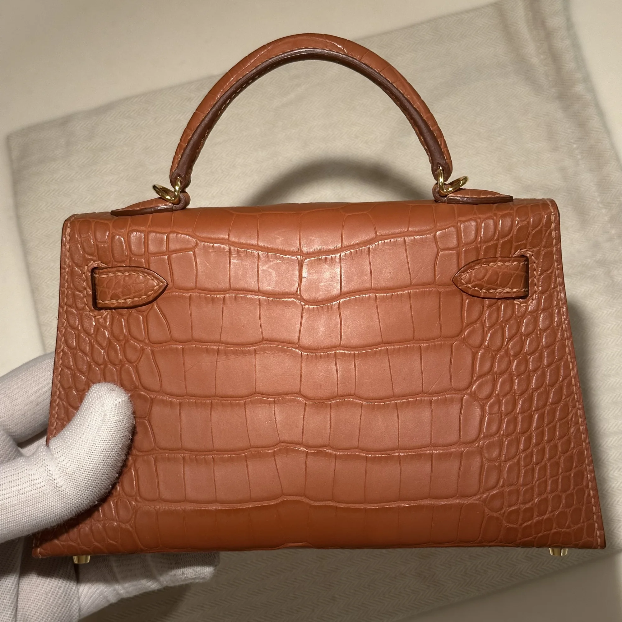 Hermes Mini Kelly 19 Alligator Crocodile Leather миниатюра 5