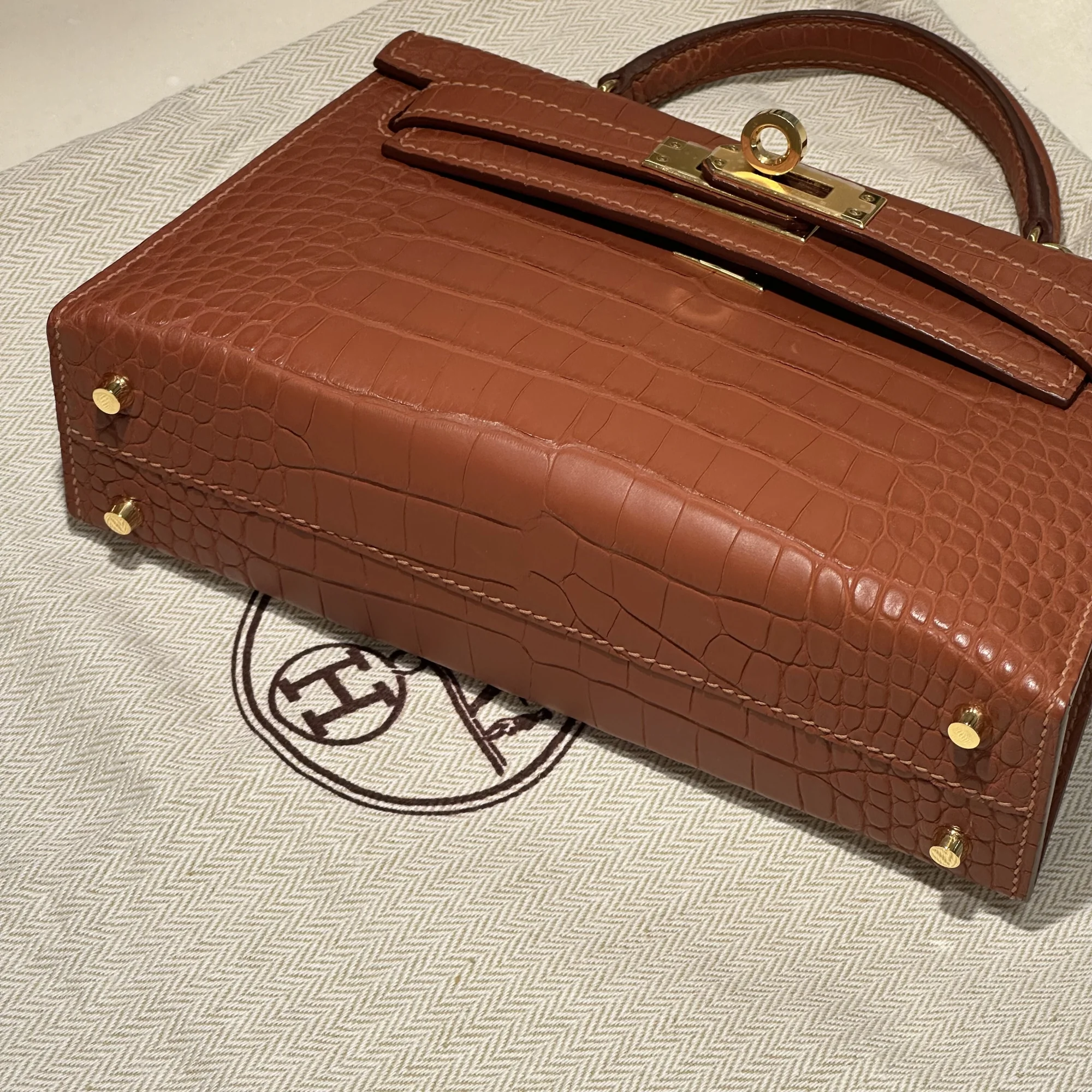 Hermes Mini Kelly 19 Alligator Crocodile Leather миниатюра 9