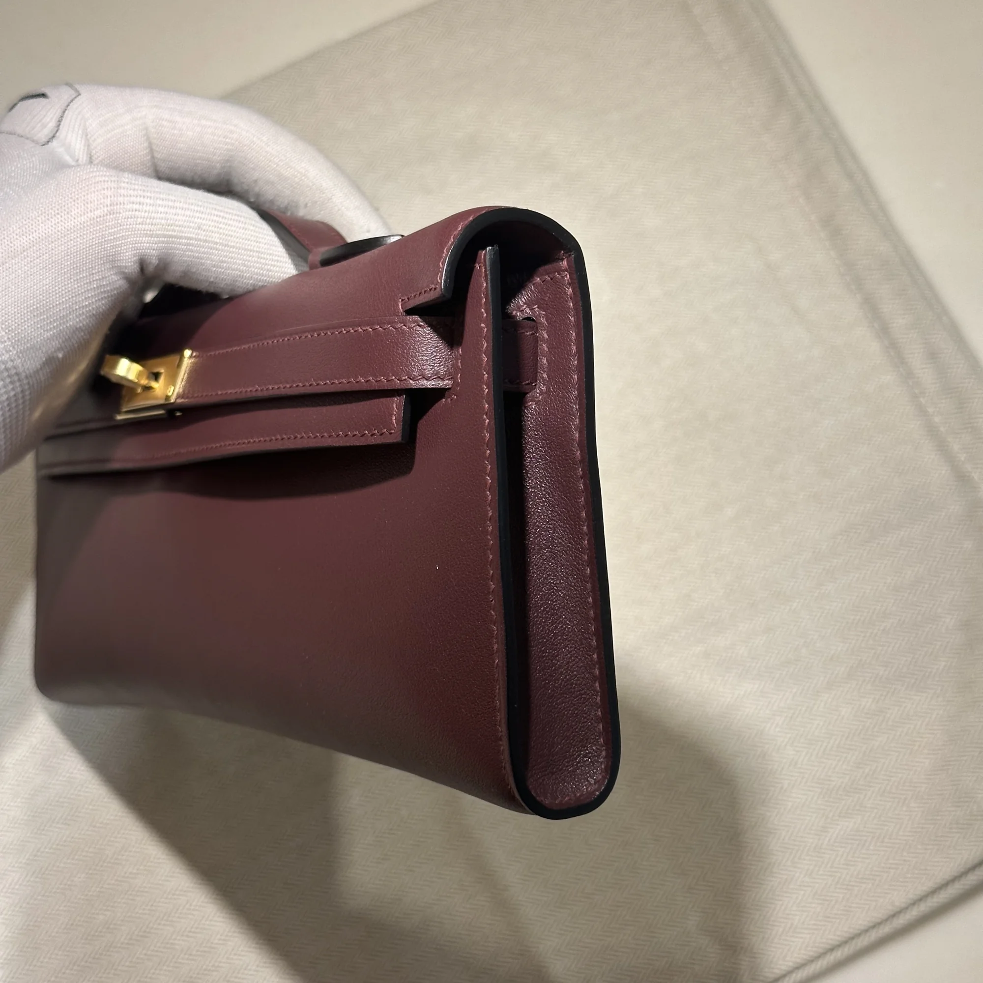 Hermes Kelly Cut Swift Leather Chocolate миниатюра 5