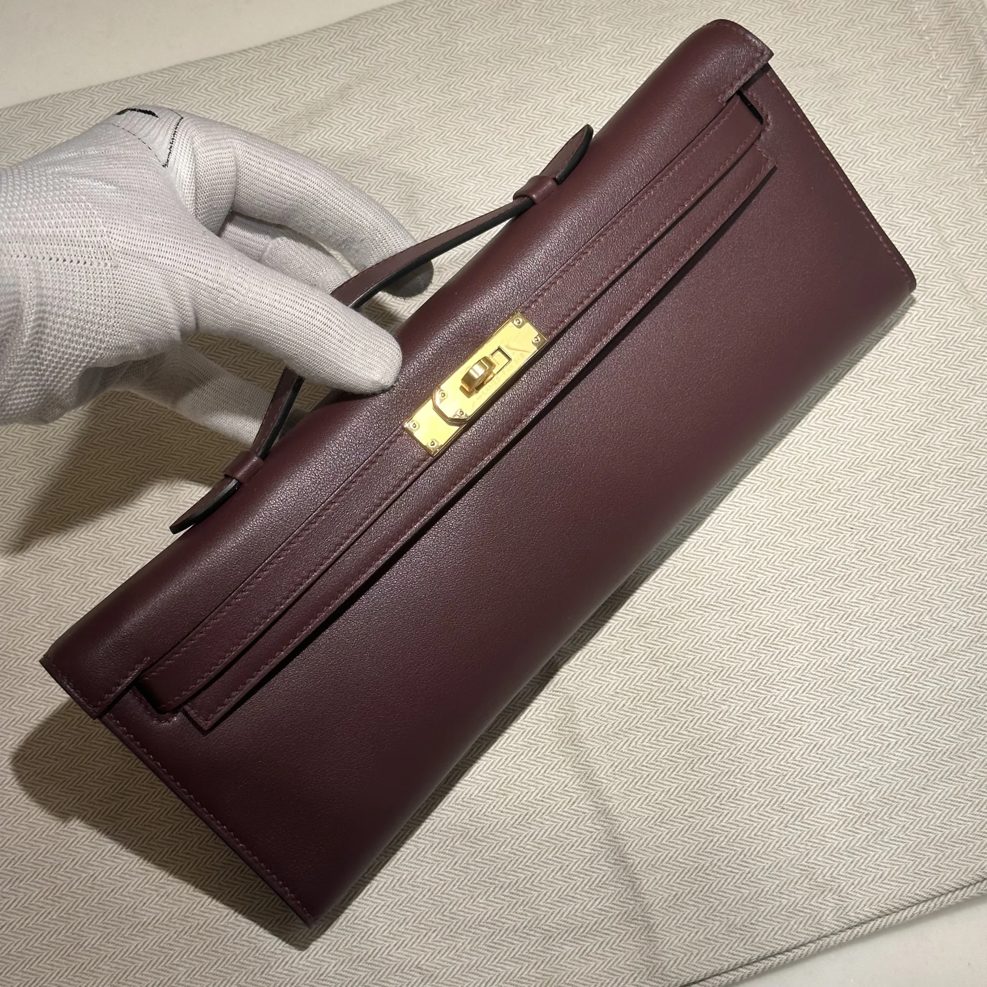 Hermes Kelly Cut Swift Leather Chocolate миниатюра 9