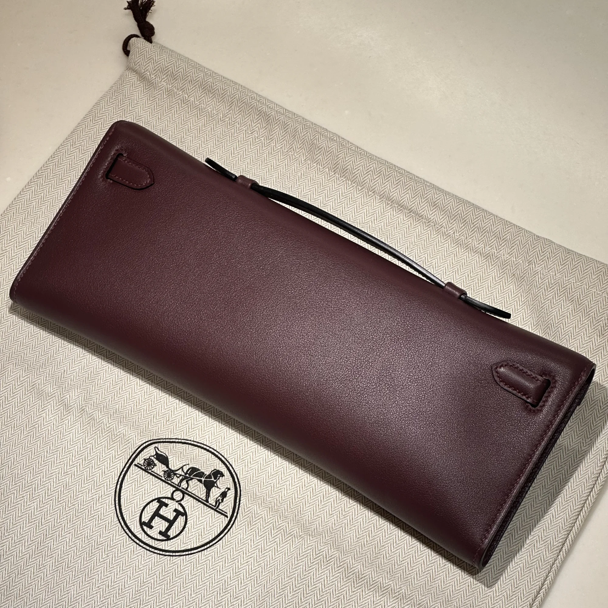 Hermes Kelly Cut Swift Leather Chocolate миниатюра 10