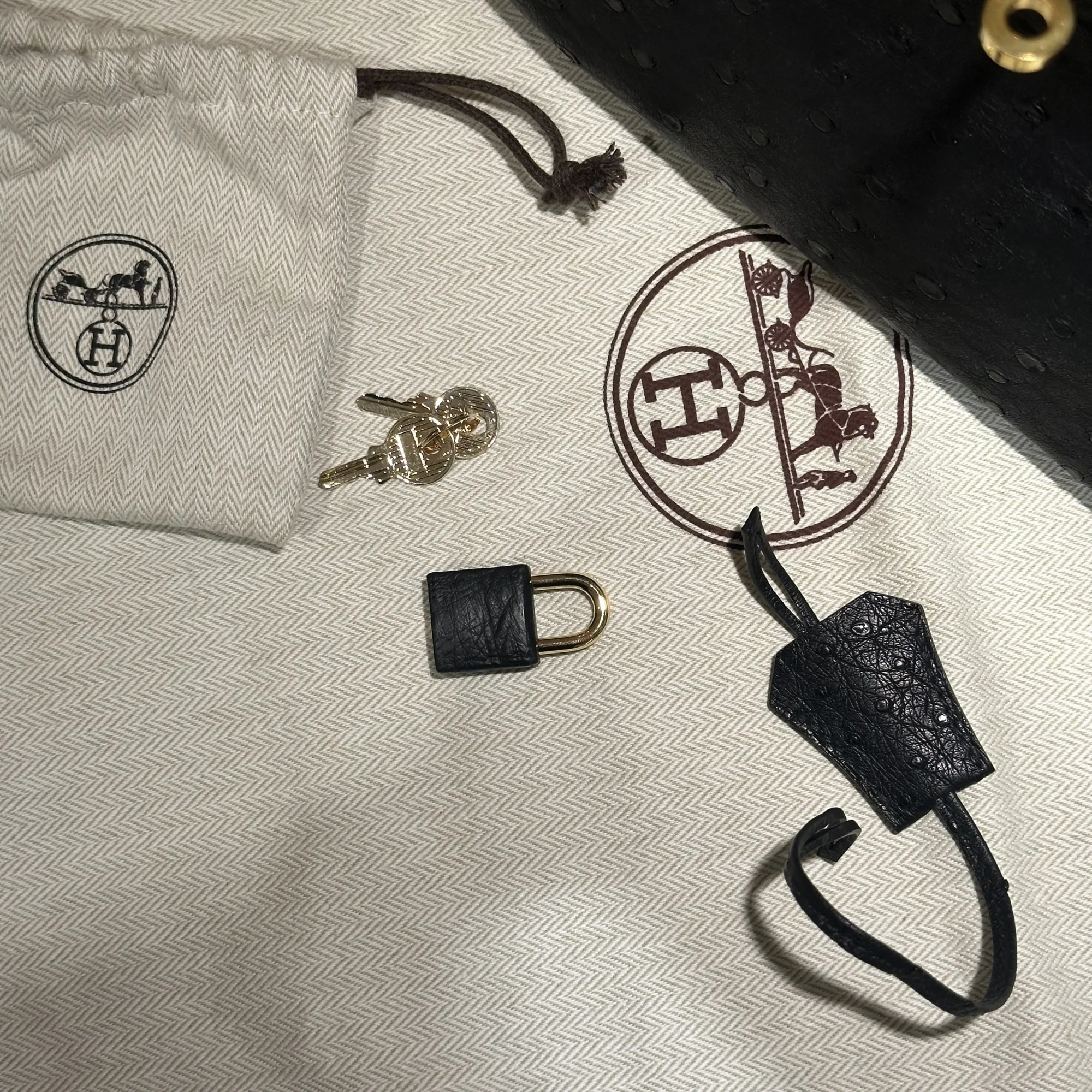 Hermes Birkin 25 cm Ostrich Leather Black миниатюра 3