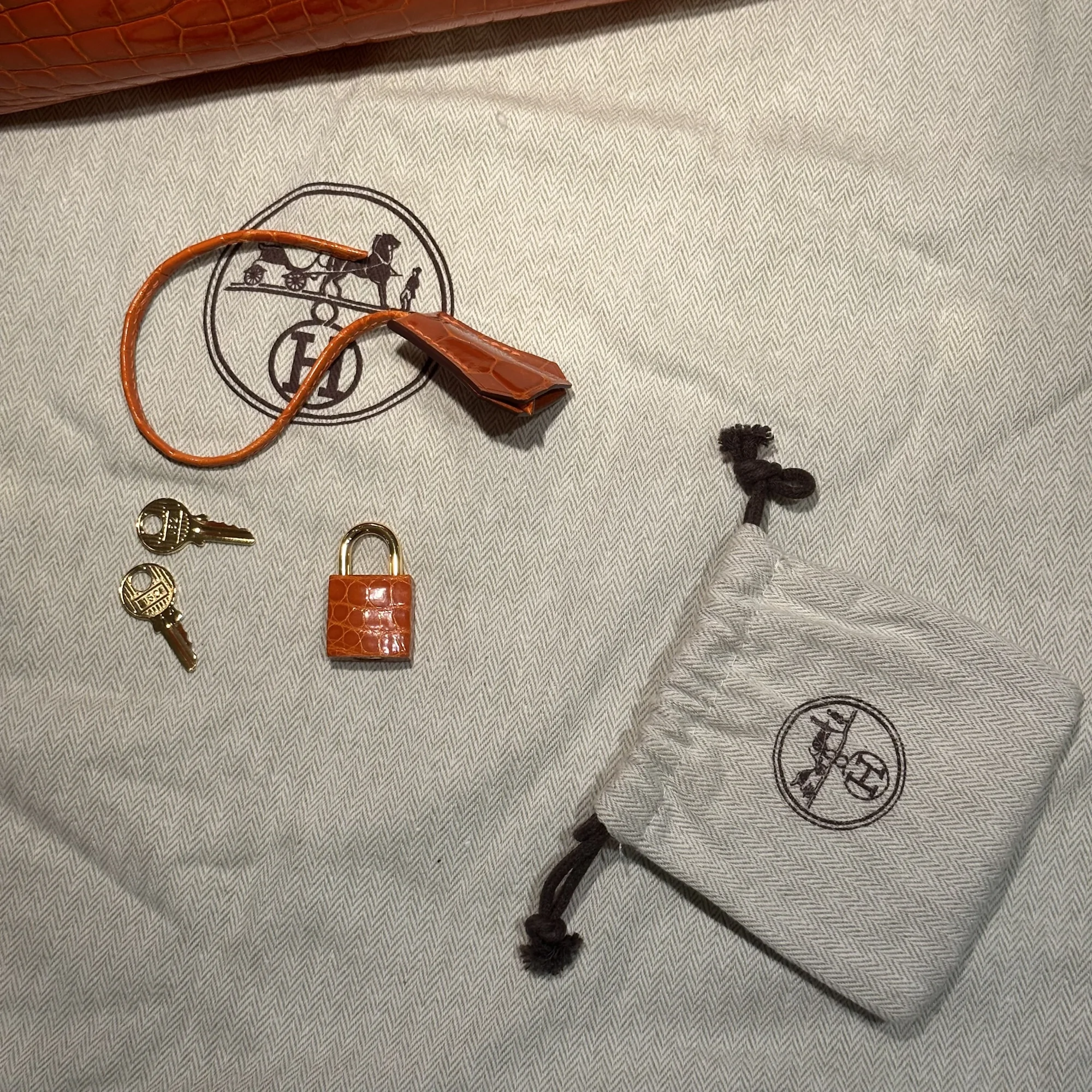 Hermes Birkin Orange Croco 30 Niloticus Crocodile GHW миниатюра 3