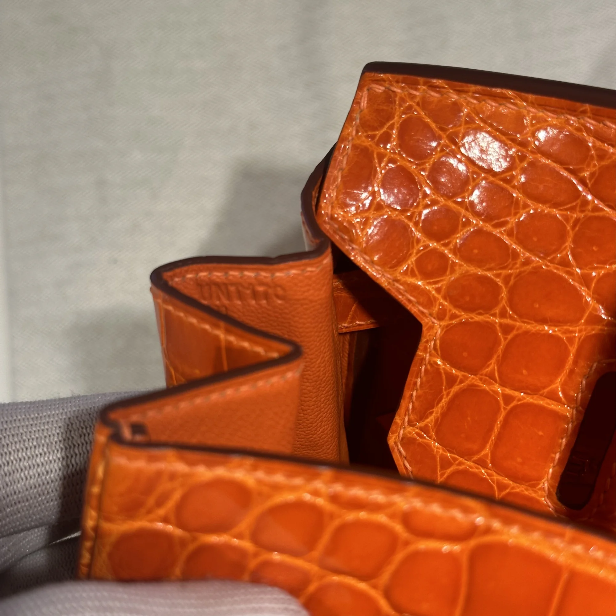 Hermes Birkin Orange Croco 30 Niloticus Crocodile GHW миниатюра 5