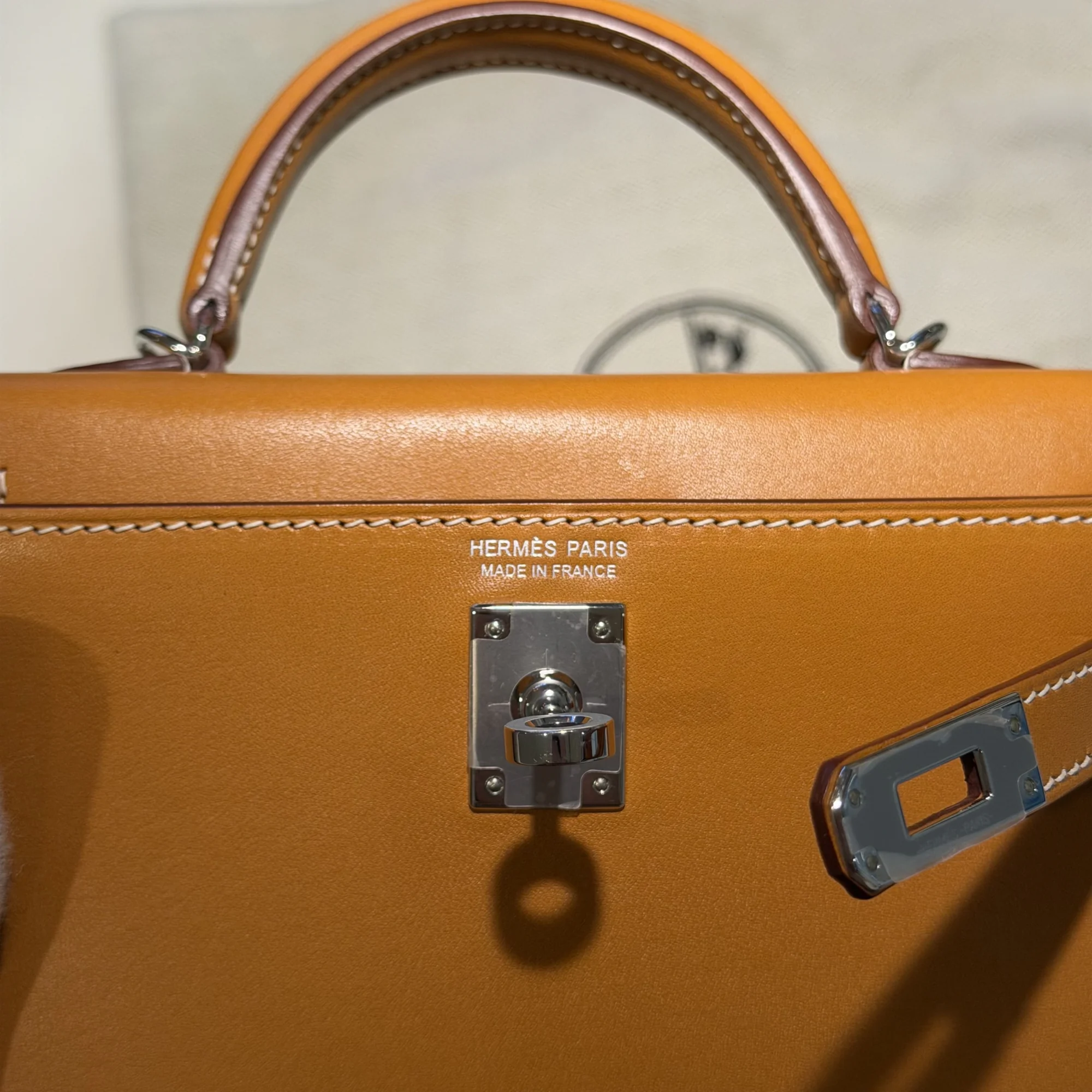 Hermes Mini Kelly 19 Mustard Butler Leather PHW миниатюра 5