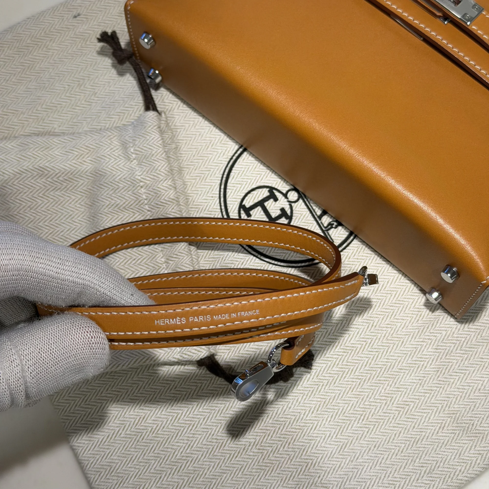 Hermes Mini Kelly 19 Mustard Butler Leather PHW миниатюра 6