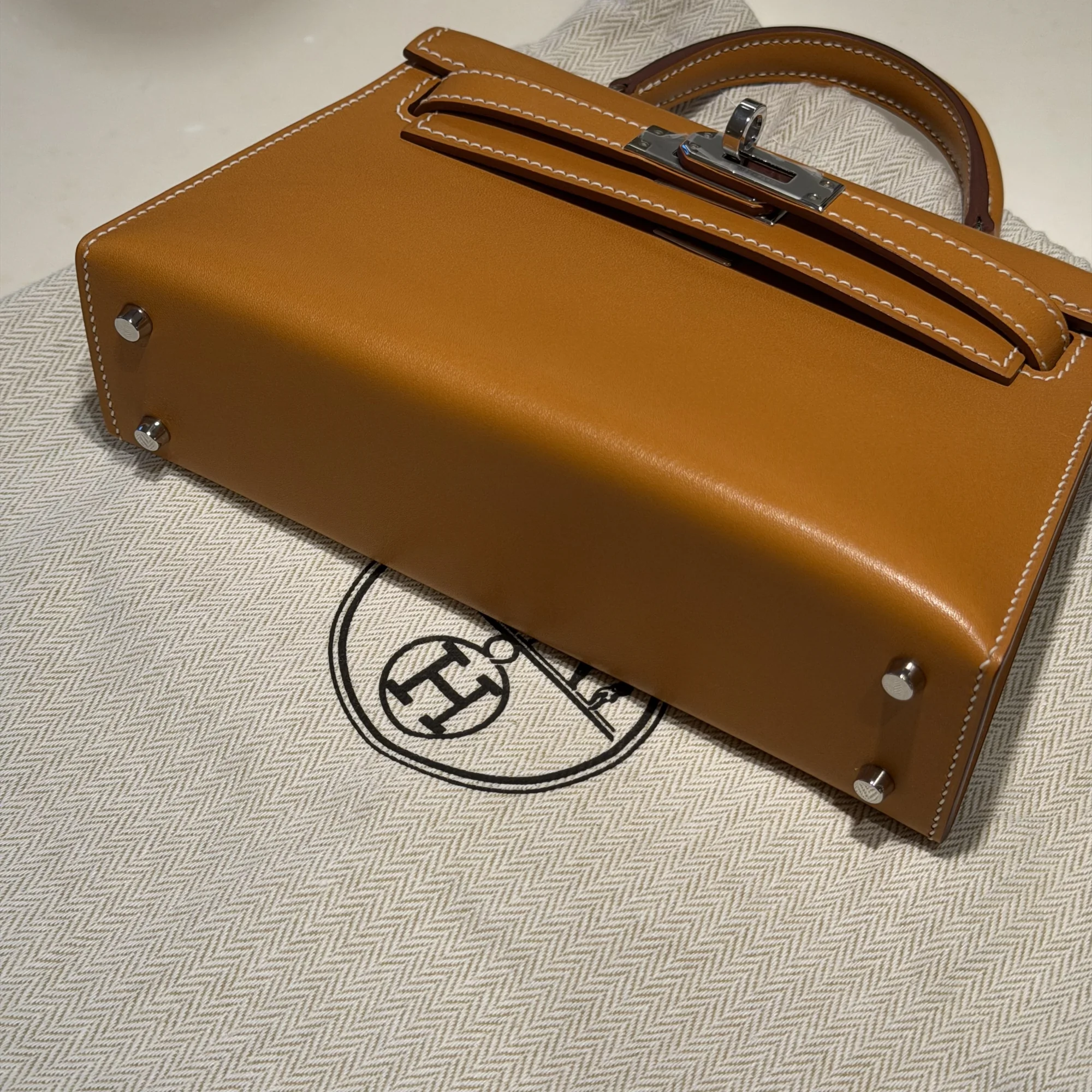 Hermes Mini Kelly 19 Mustard Butler Leather PHW миниатюра 7