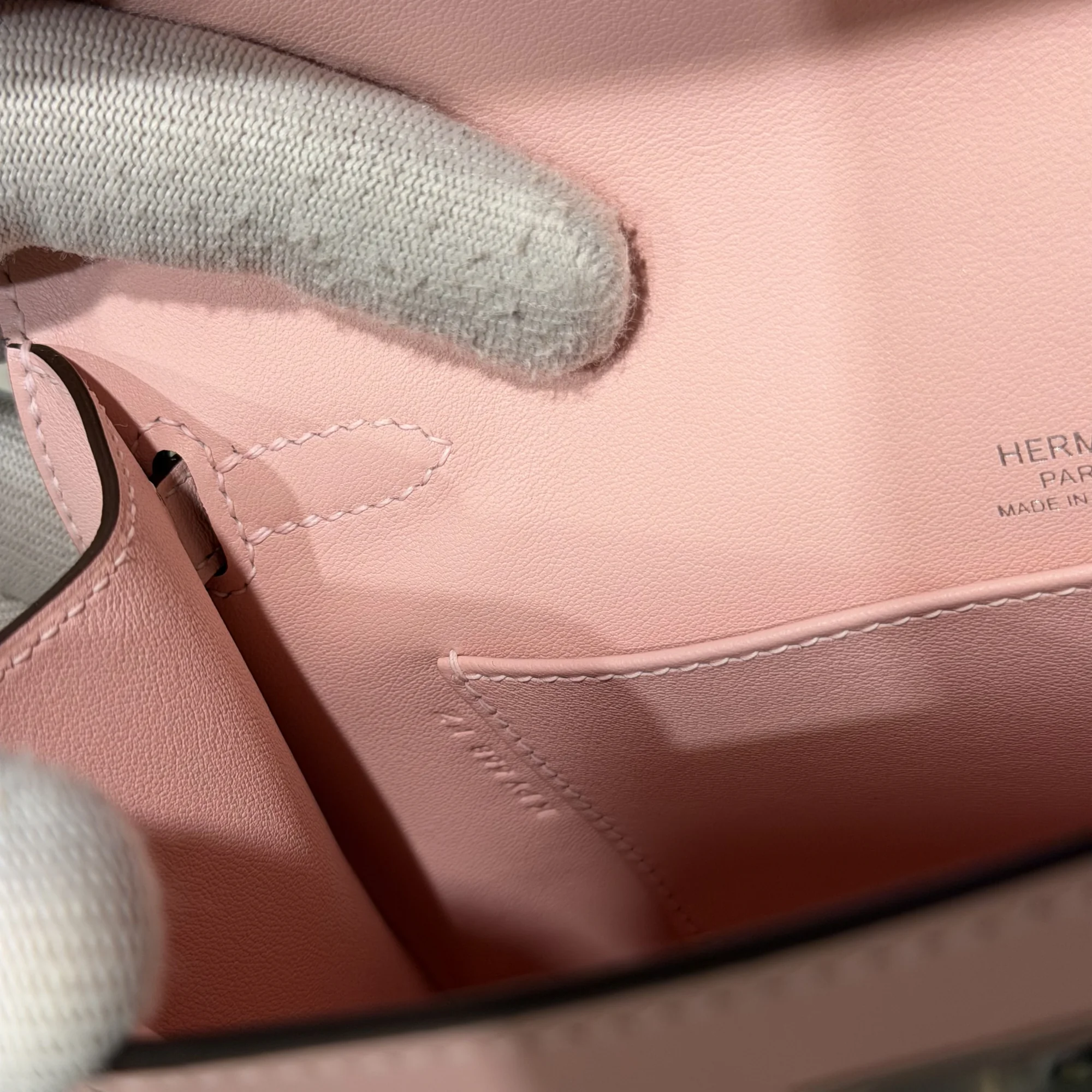 Hermes Kelly Pochette 22 Rose Sakura Swift Leather PHW миниатюра 5