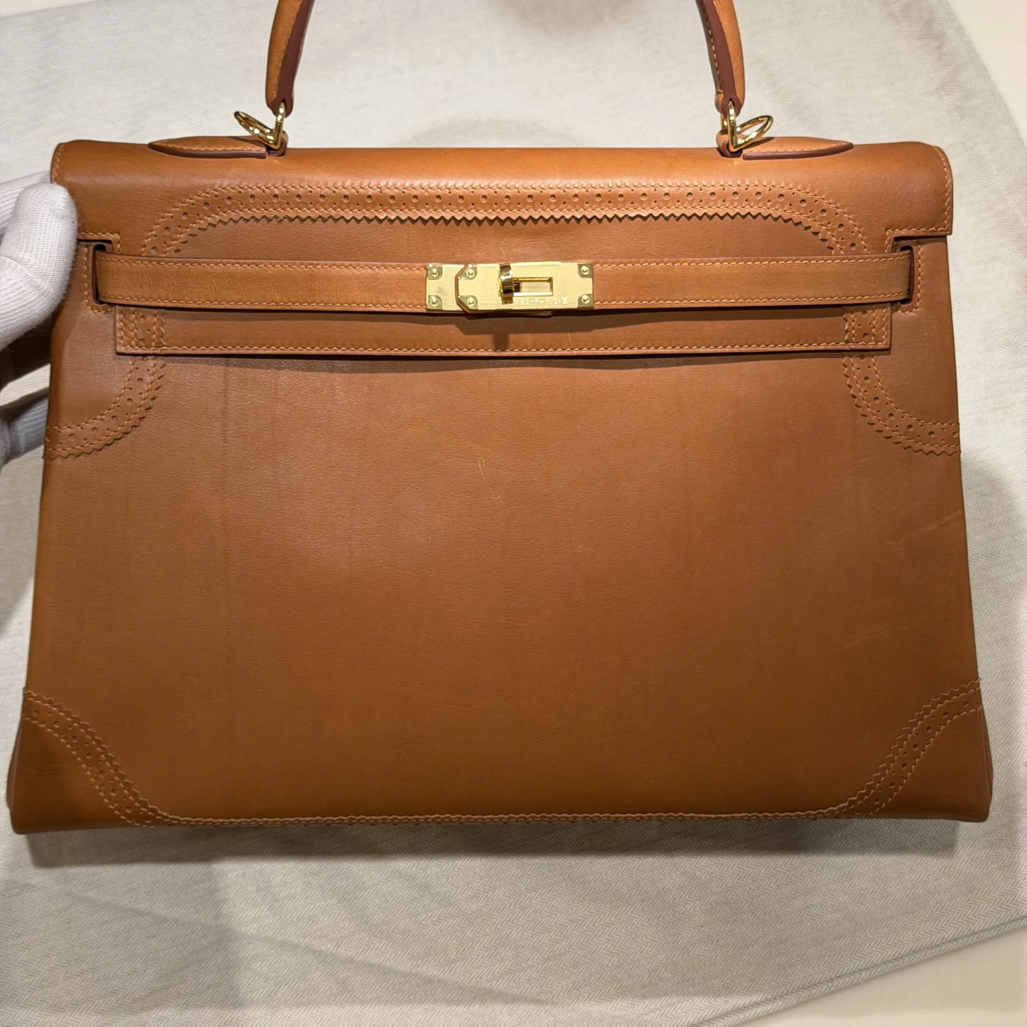 Hermes Kelly 35 Barenia Leather GHW миниатюра 9