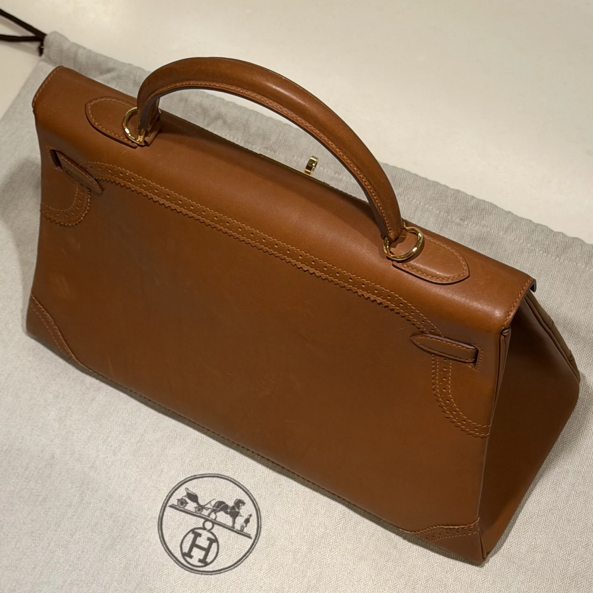 Hermes Kelly 35 Barenia Leather GHW миниатюра 10
