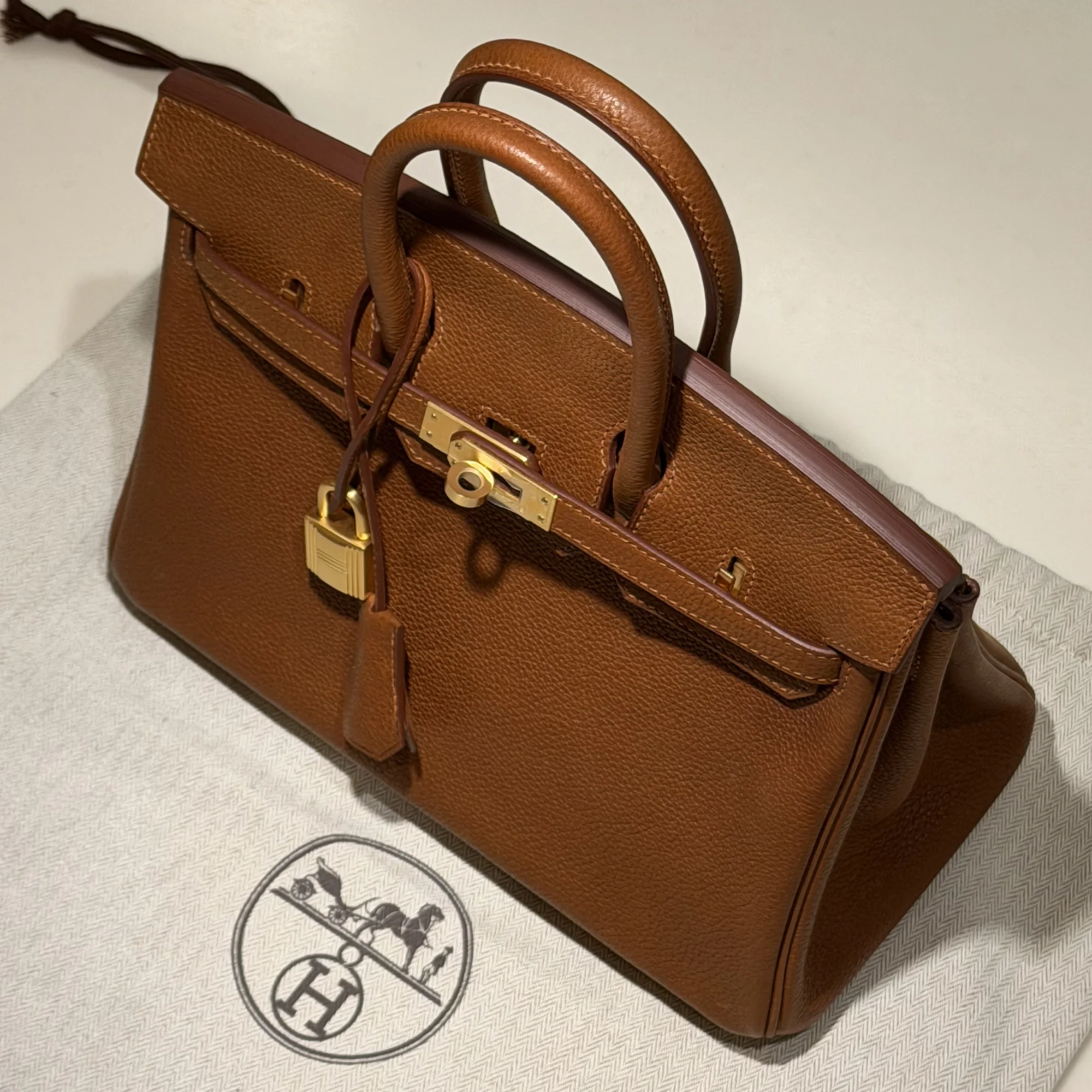 Hermes Birkin 25 Barenia Leather BGHW