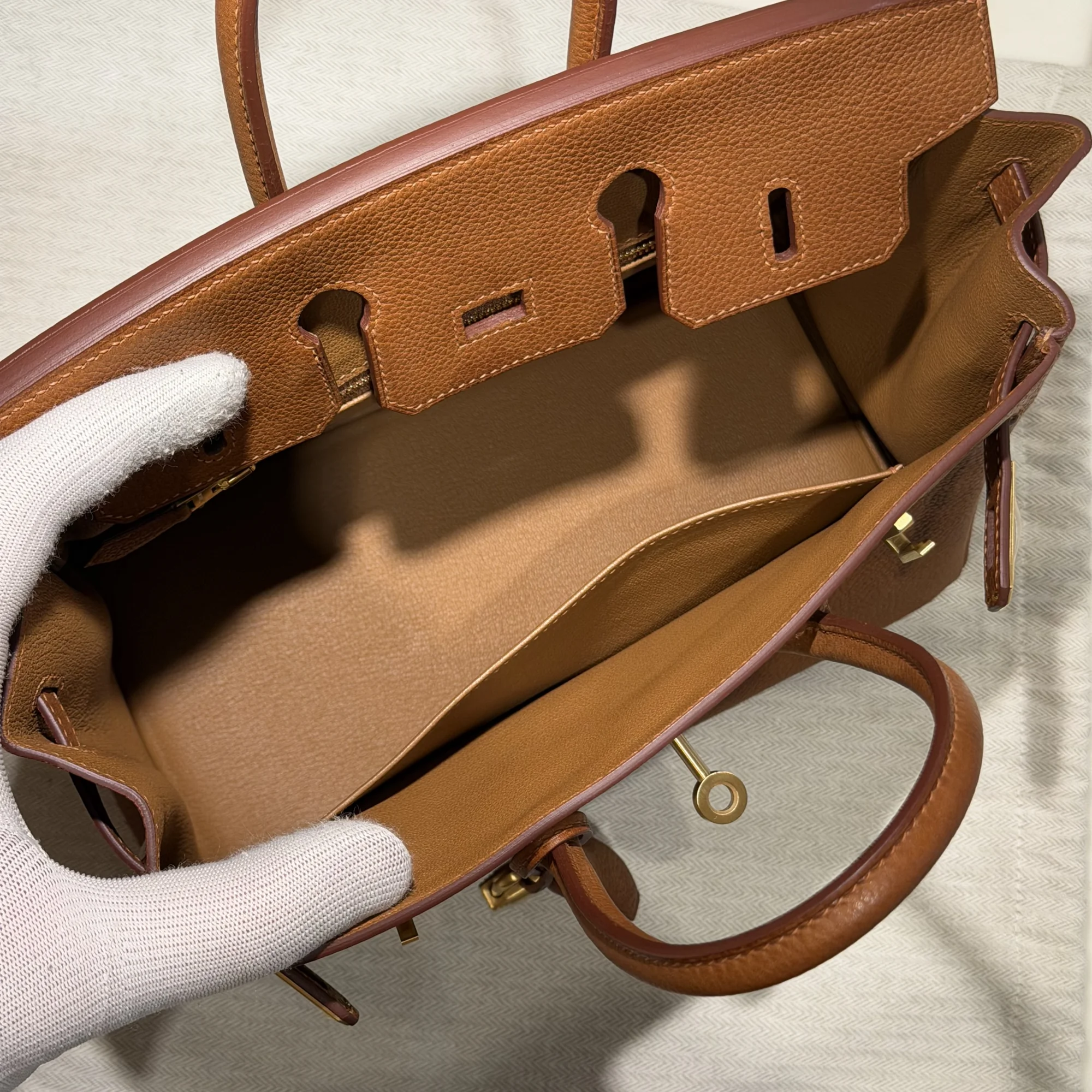 Hermes Birkin 25 Barenia Leather BGHW миниатюра 4