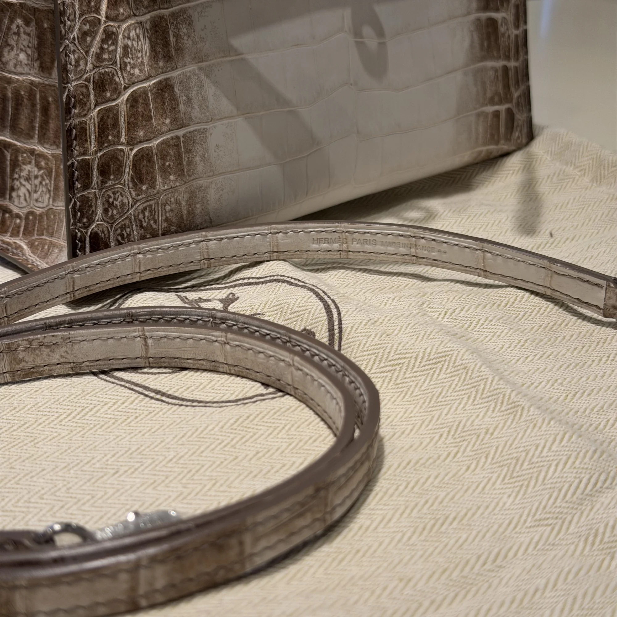 Hermes Mini Kelly 19 Himalaya Crocodile Leather PHW миниатюра 3