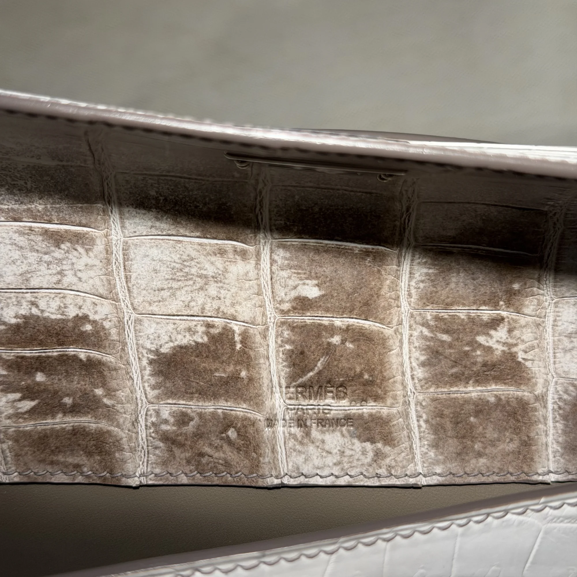 Hermes Kelly Cut Himalaya Crocodile Leather PHW миниатюра 4