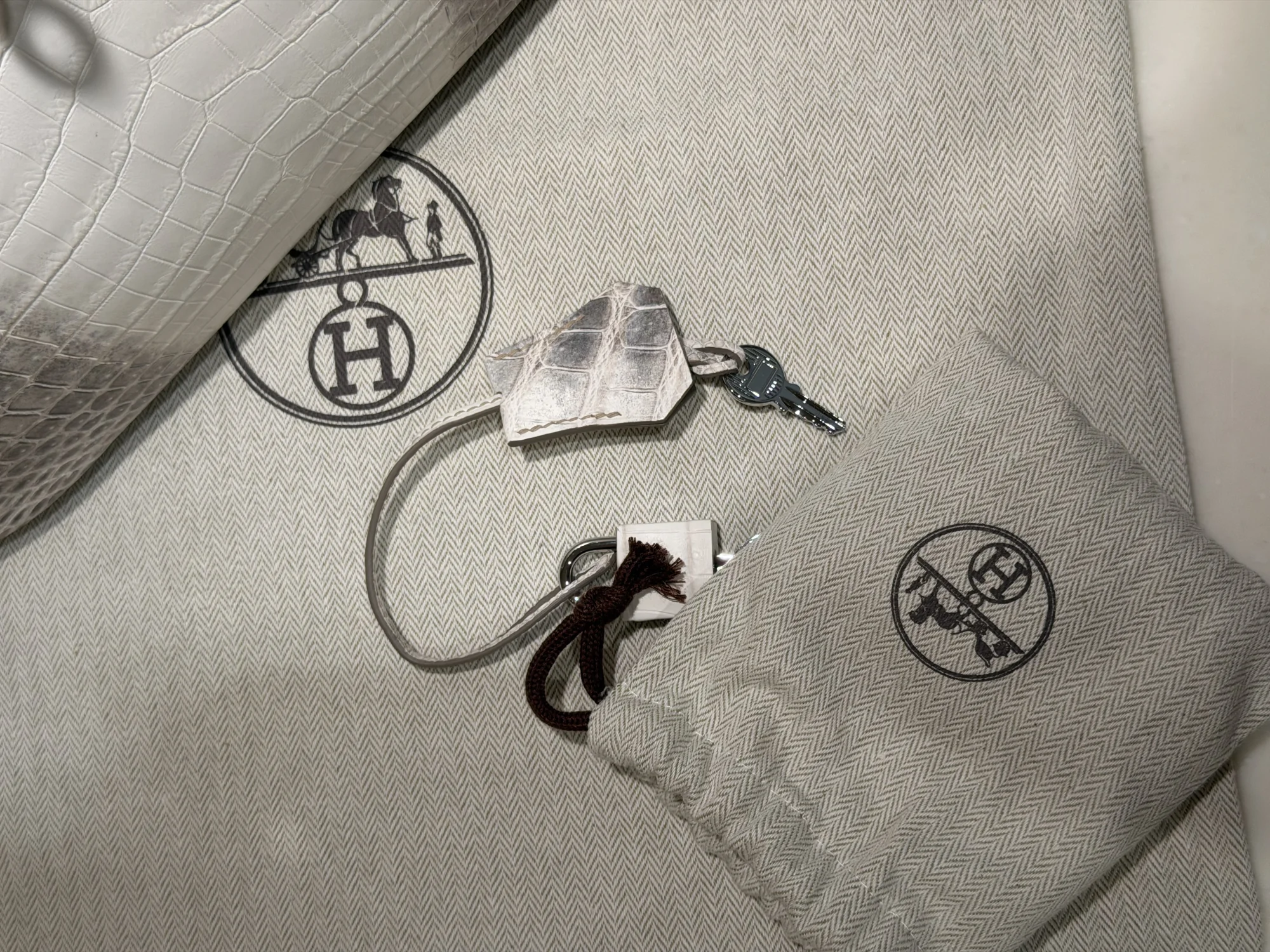 Hermes Birkin 25 Himalaya Crocodile Leather PHW миниатюра 2