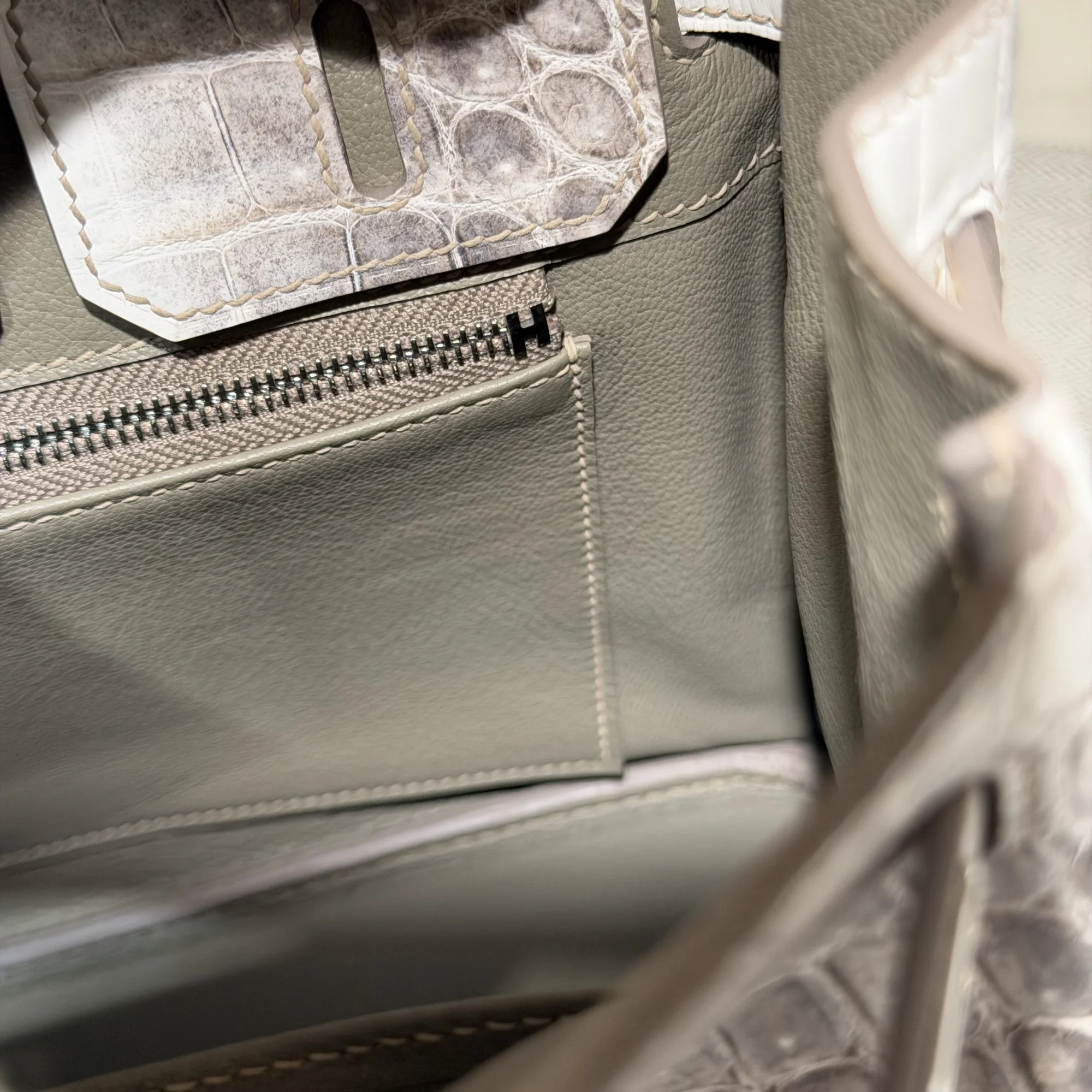 Hermes Birkin 25 Himalaya Crocodile Leather PHW миниатюра 3