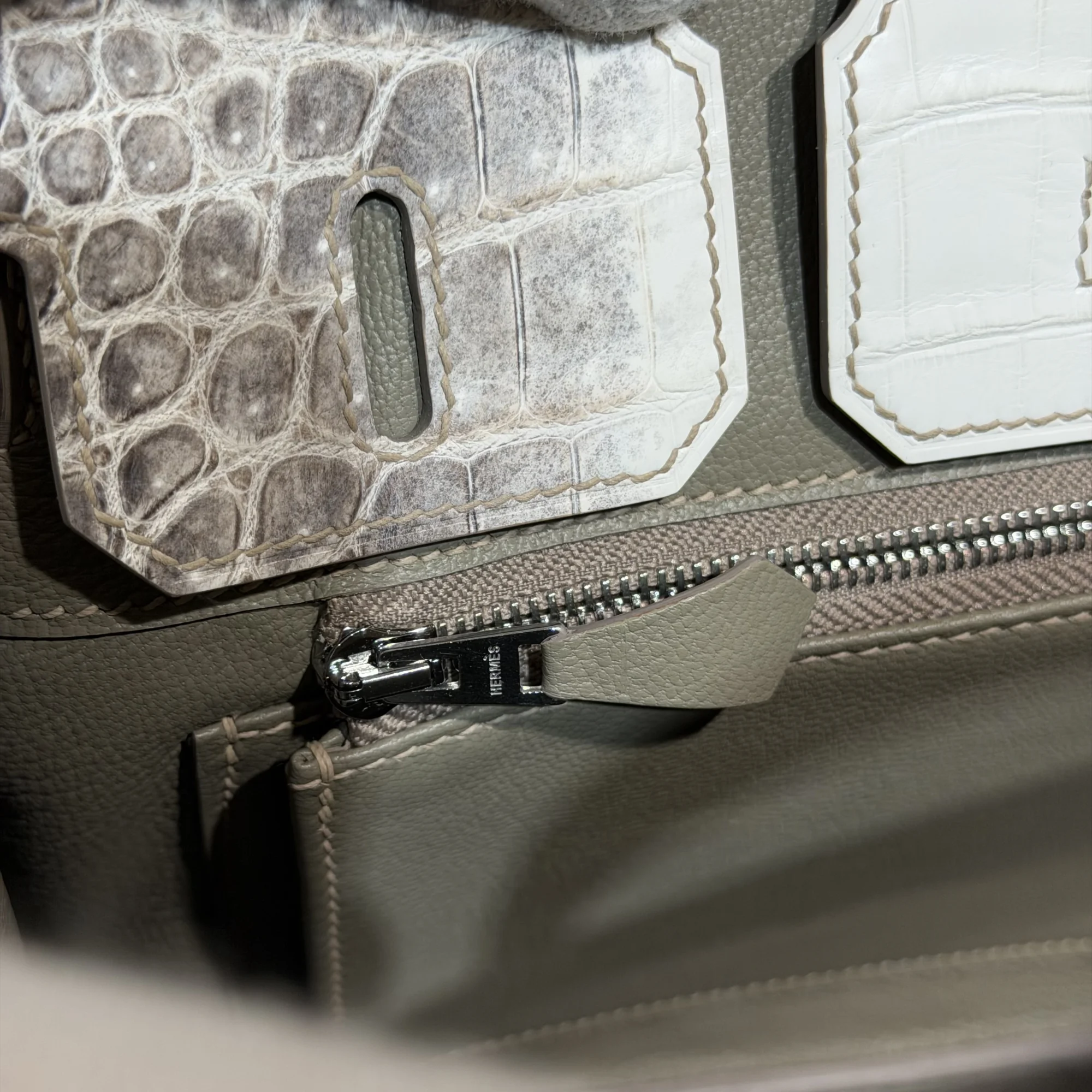 Hermes Birkin 25 Himalaya Crocodile Leather PHW миниатюра 4