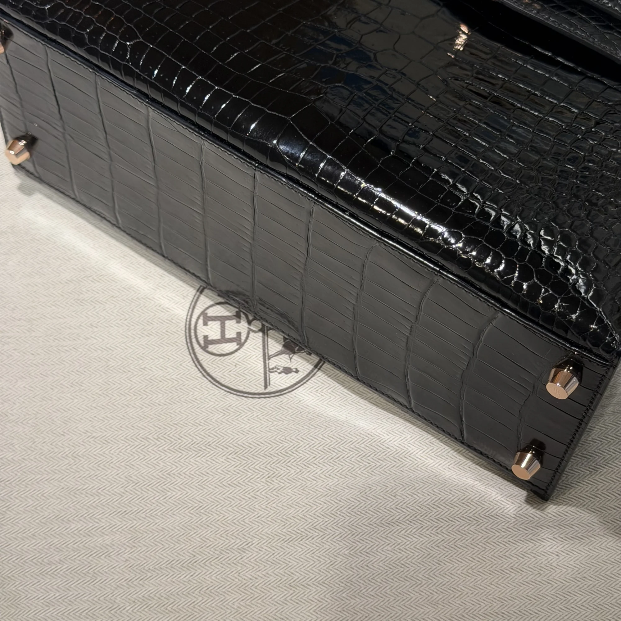 Hermes Kelly 32 Porosus Crocodile Leather GHW миниатюра 2