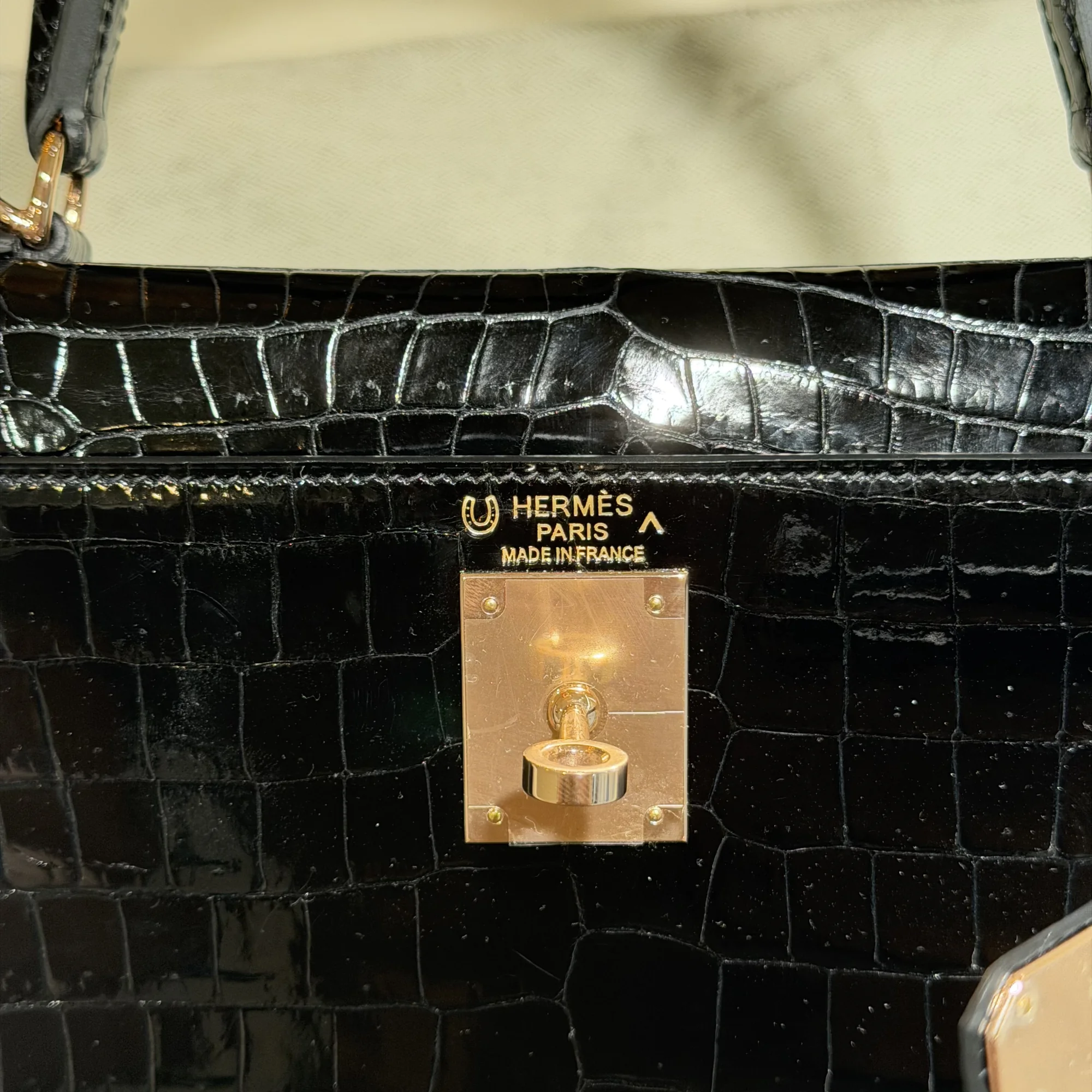 Hermes Kelly 32 Porosus Crocodile Leather GHW миниатюра 7