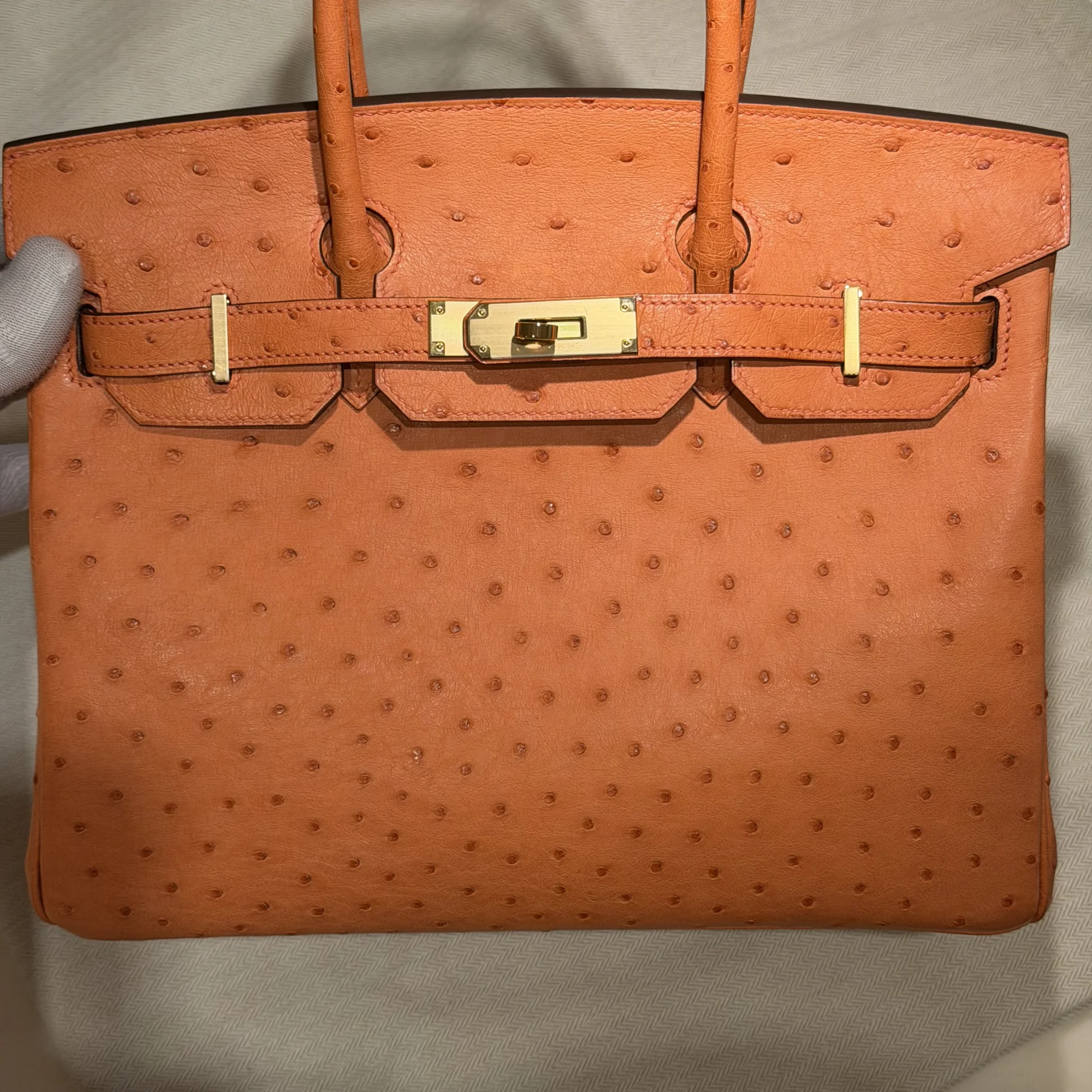 Hermes Birkin 30 Ostrich Leather GHW миниатюра 8