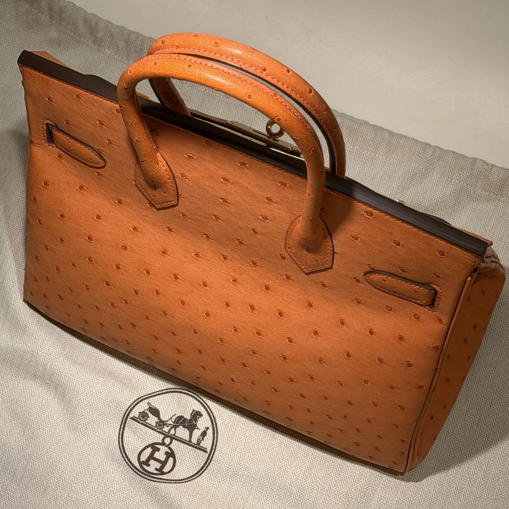Hermes Birkin 30 Ostrich Leather GHW миниатюра 2