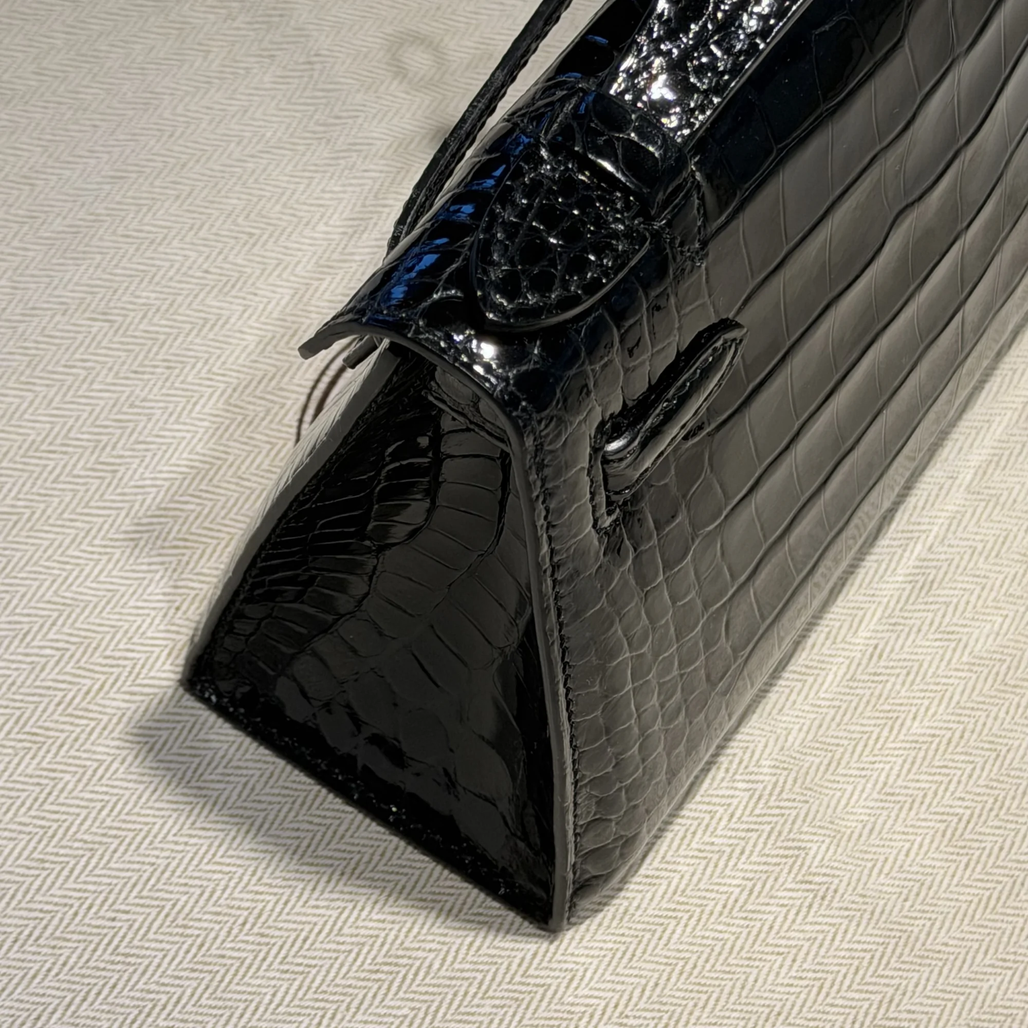 Hermes Kelly Pochette 22 Alligator Crocodile Leather GHW миниатюра 6