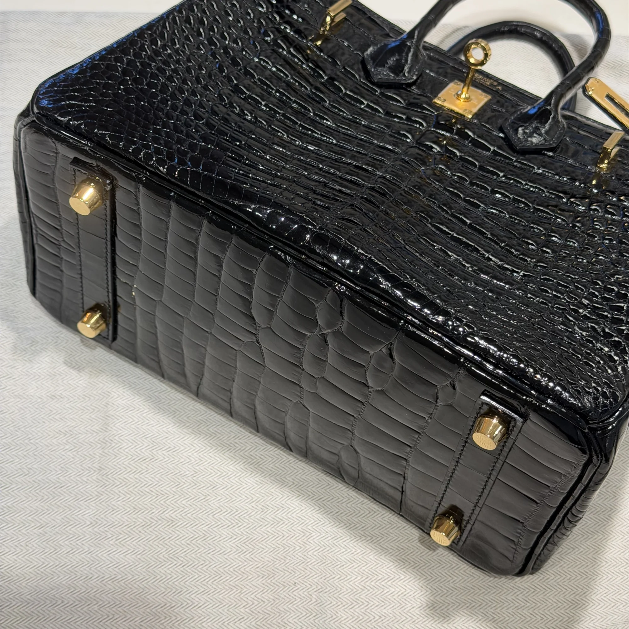 Hermes Birkin 25 Porosus Crocodile Leather GHW миниатюра 5