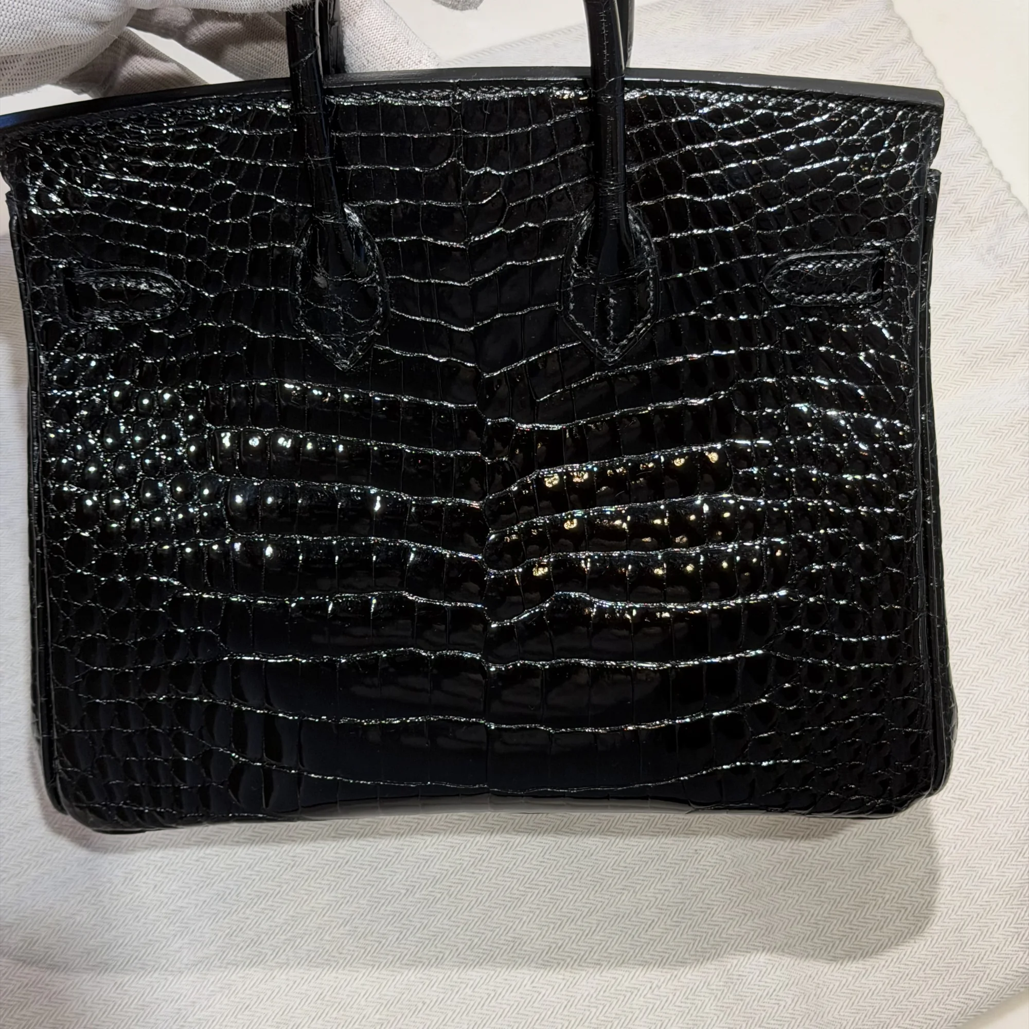 Hermes Birkin 25 Porosus Crocodile Leather GHW миниатюра 6