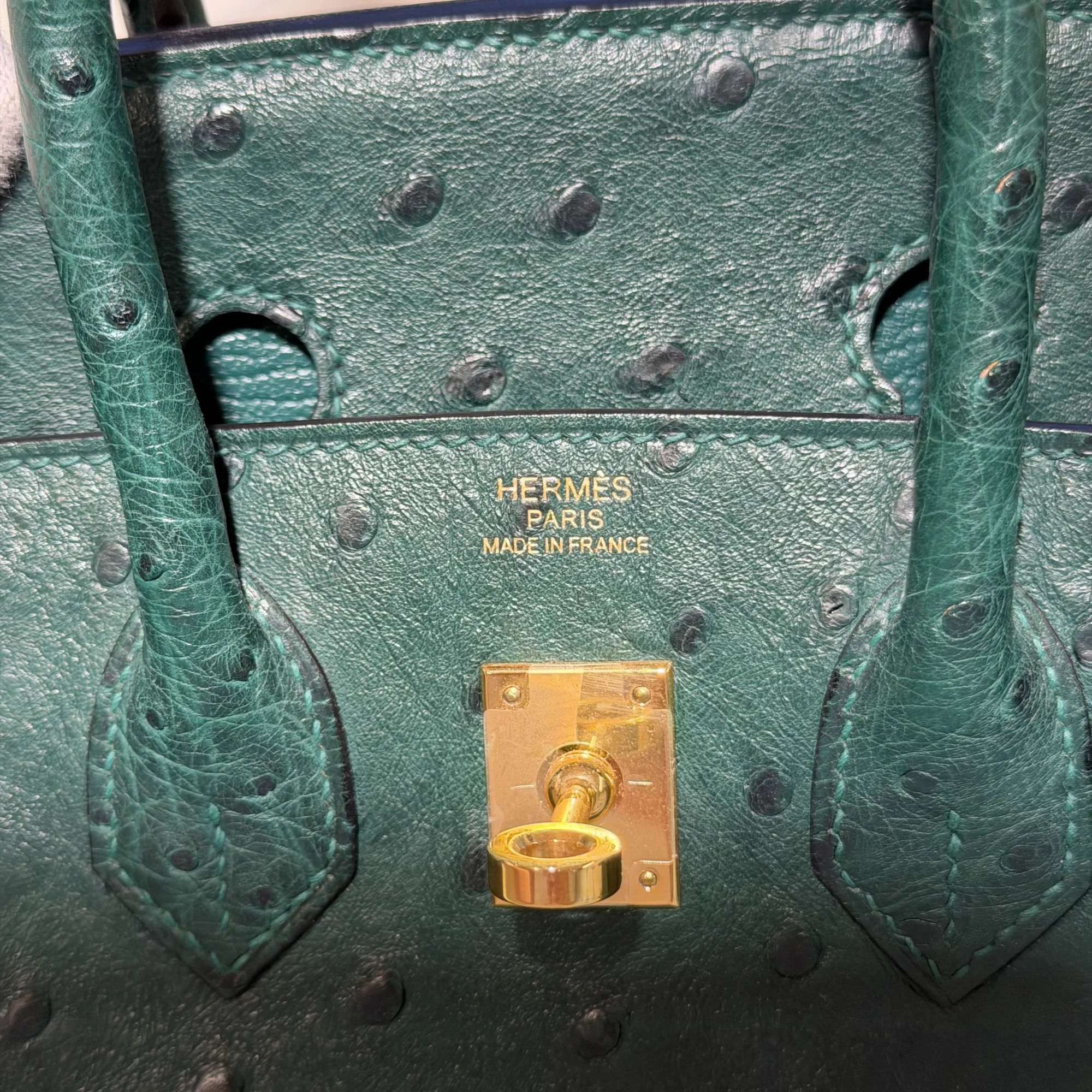 Hermes Birkin 25 Ostrich Leather GHW миниатюра 4