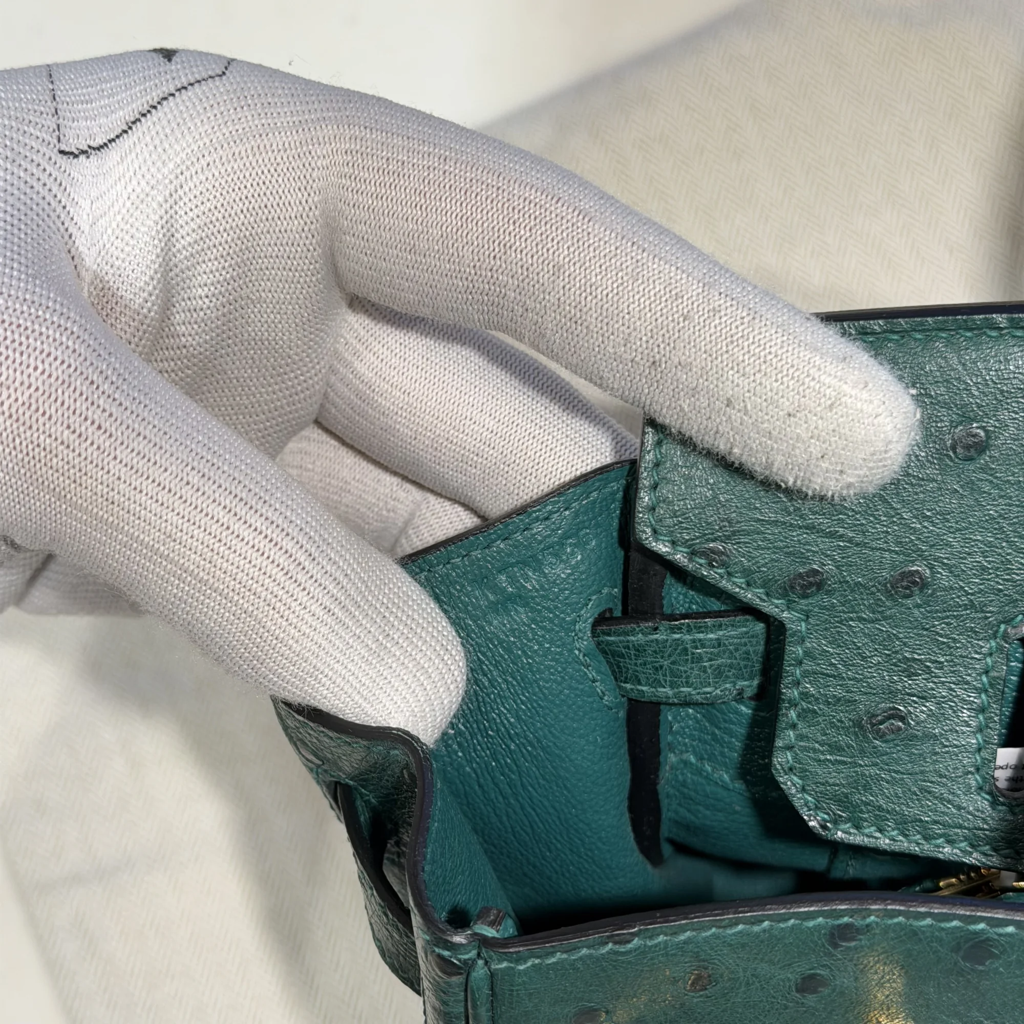 Hermes Birkin 25 Ostrich Leather GHW миниатюра 5