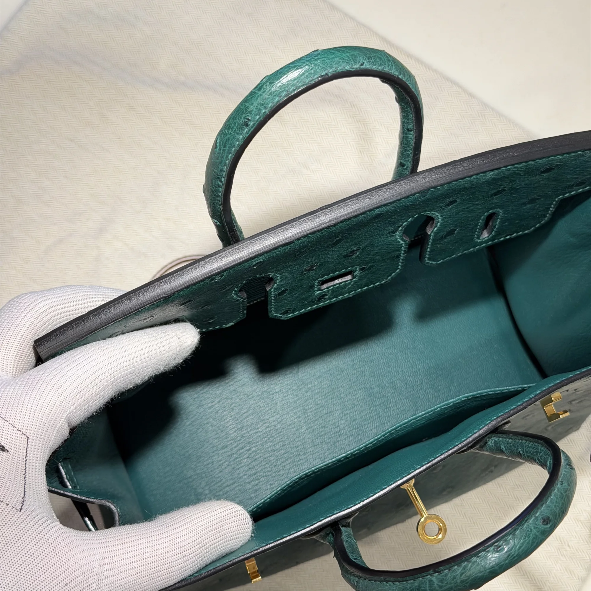 Hermes Birkin 25 Ostrich Leather GHW миниатюра 6