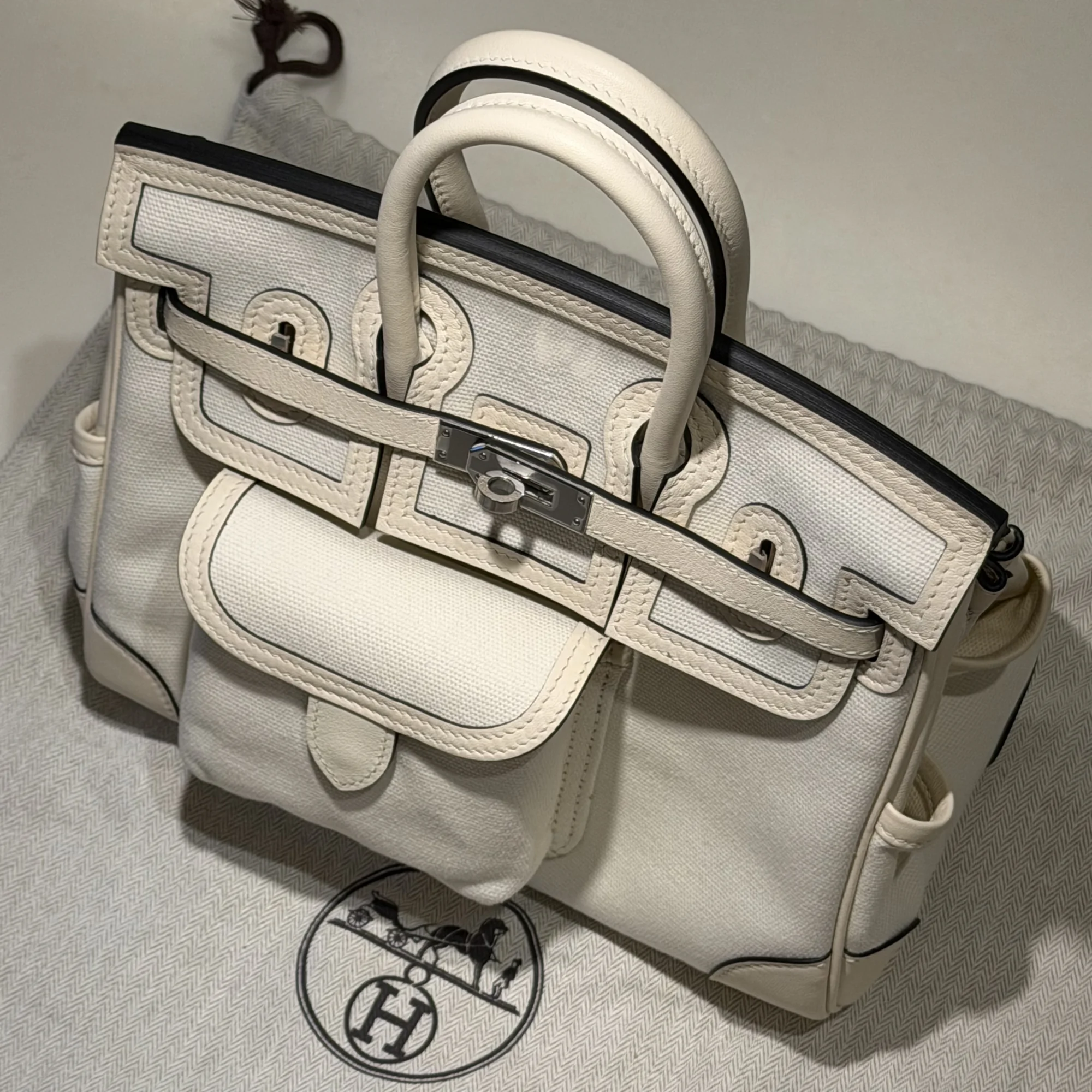 Hermes Birkin 25 Cargo Swift Toile Leather PHW
