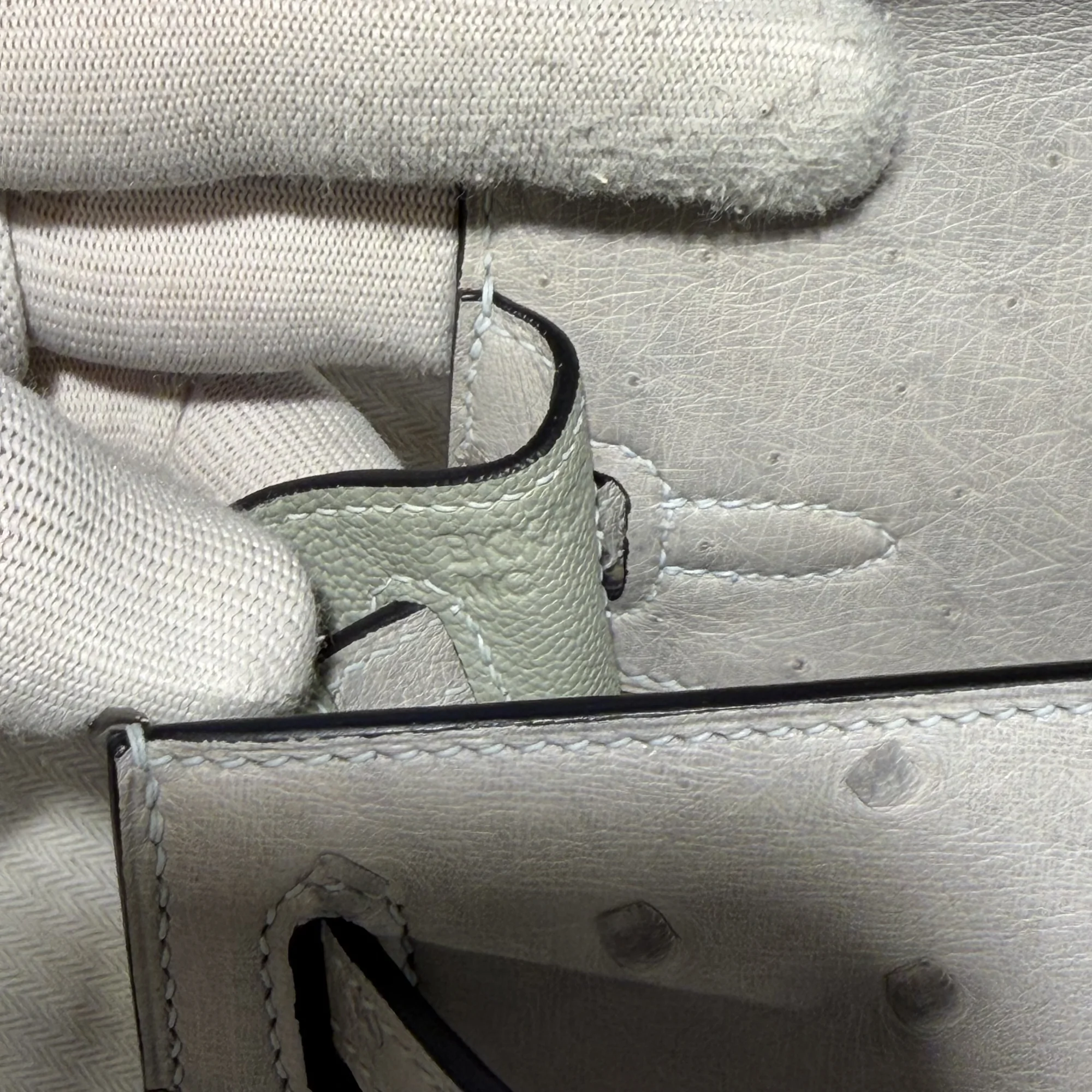 Hermes Kelly 25 Ostrich Leather PHW миниатюра 6