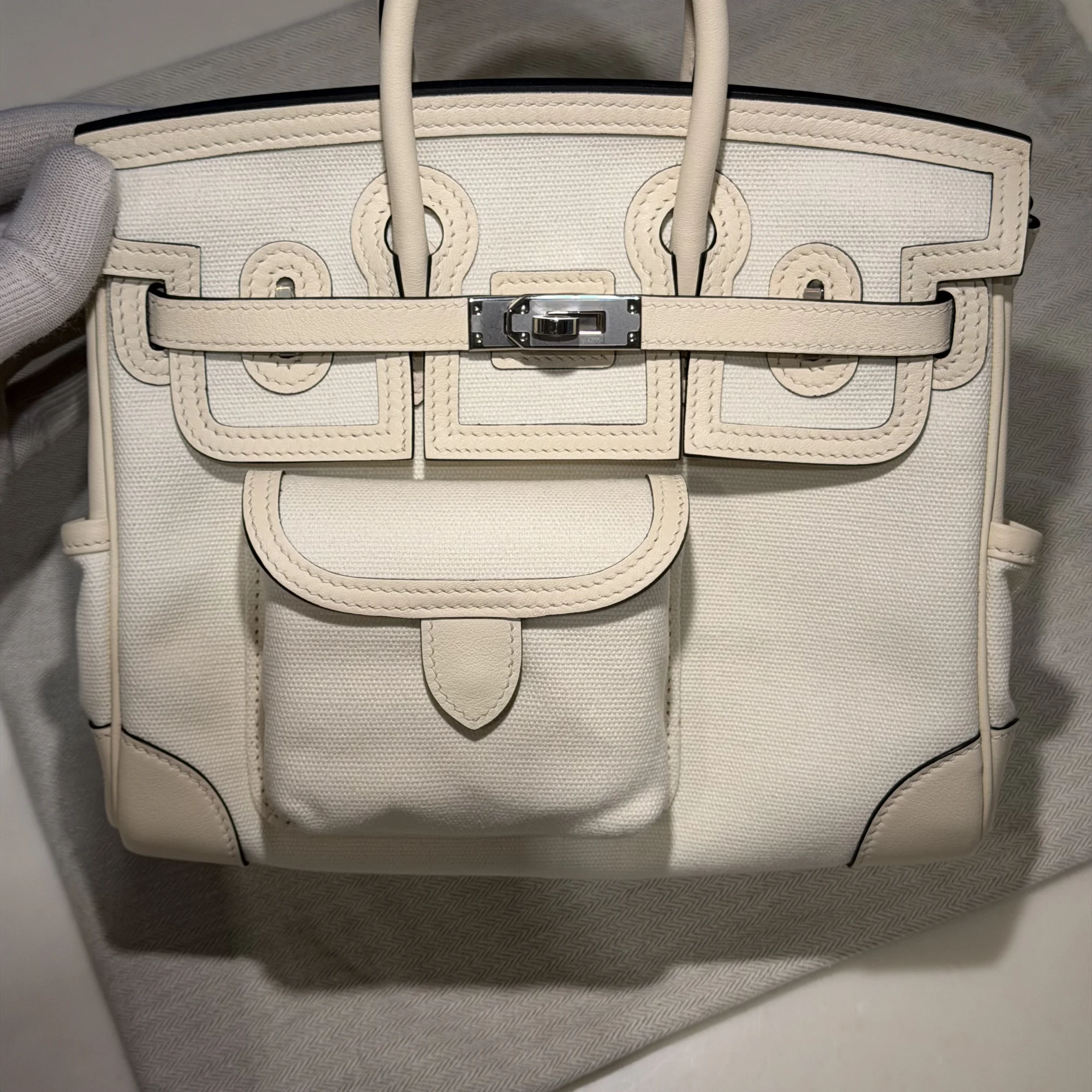 Hermes Birkin 25 Cargo Swift Toile Leather PHW миниатюра 10