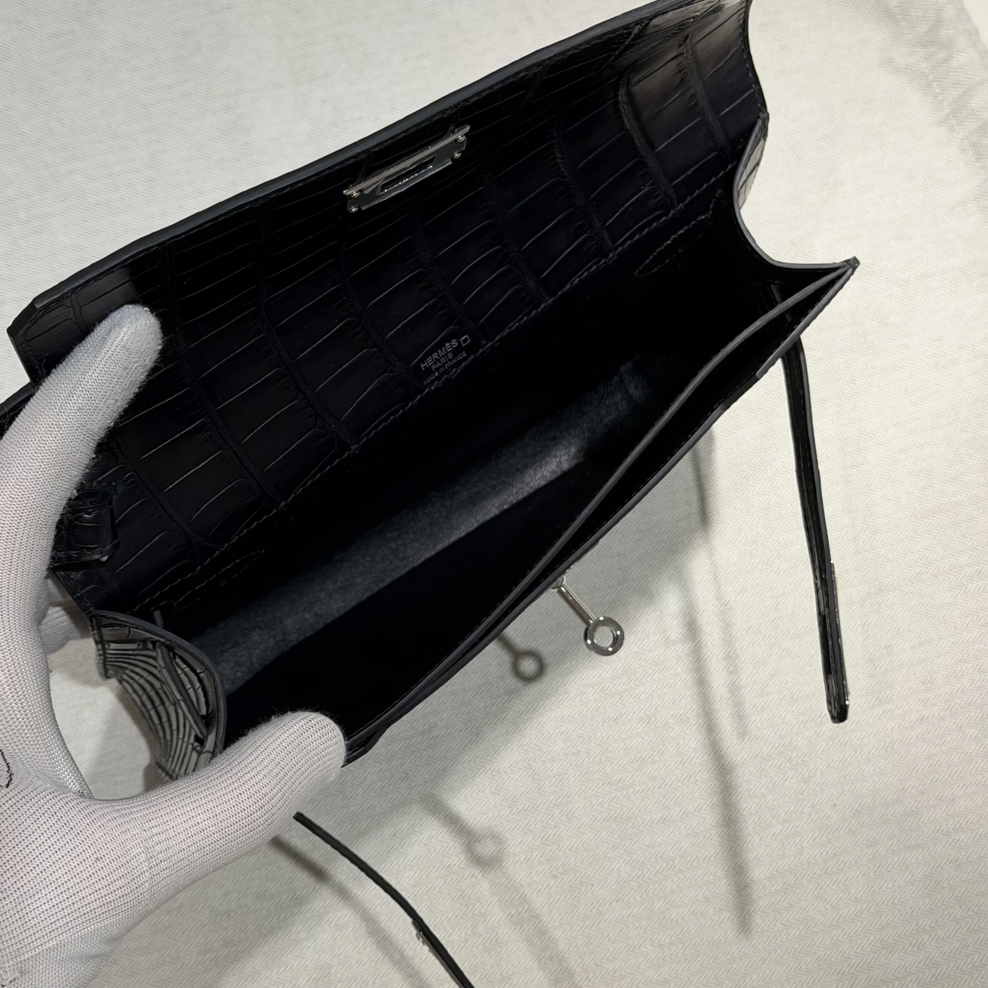 Hermes Kelly 25 Depeches Alligator Crocodile Leather PHW миниатюра 5
