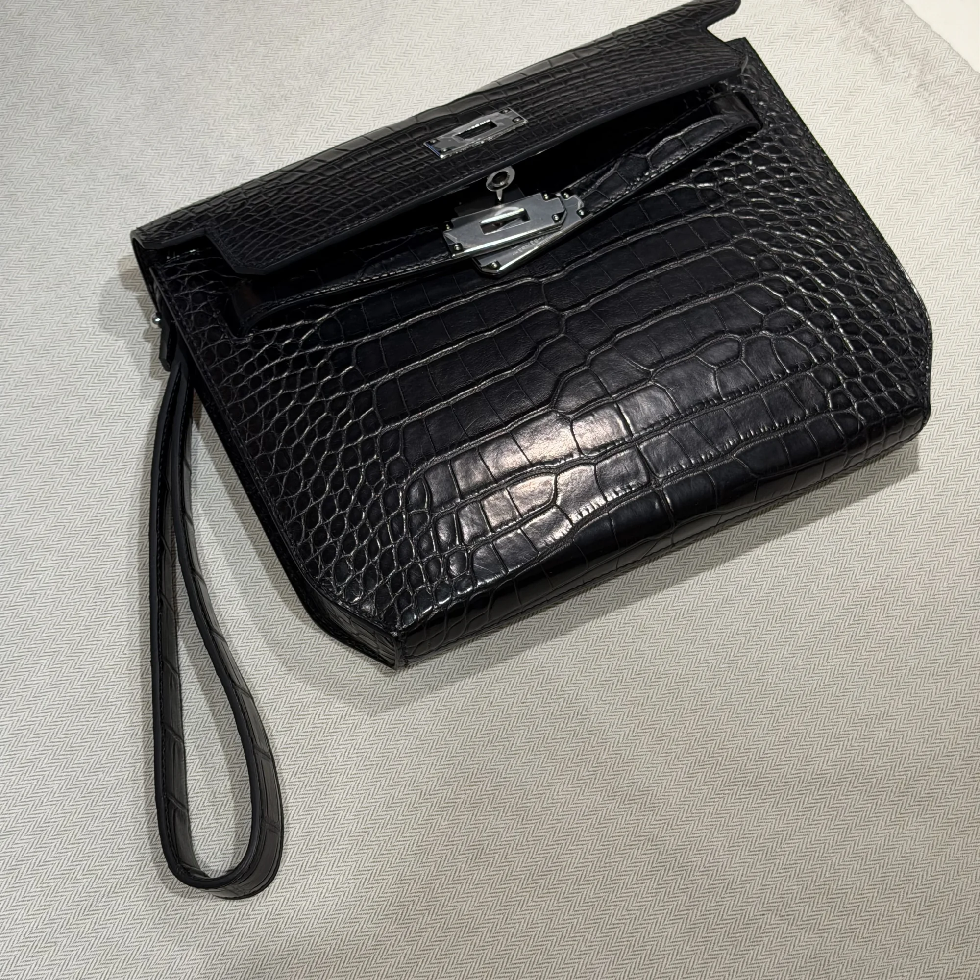 Hermes Kelly 25 Depeches Alligator Crocodile Leather PHW миниатюра 7