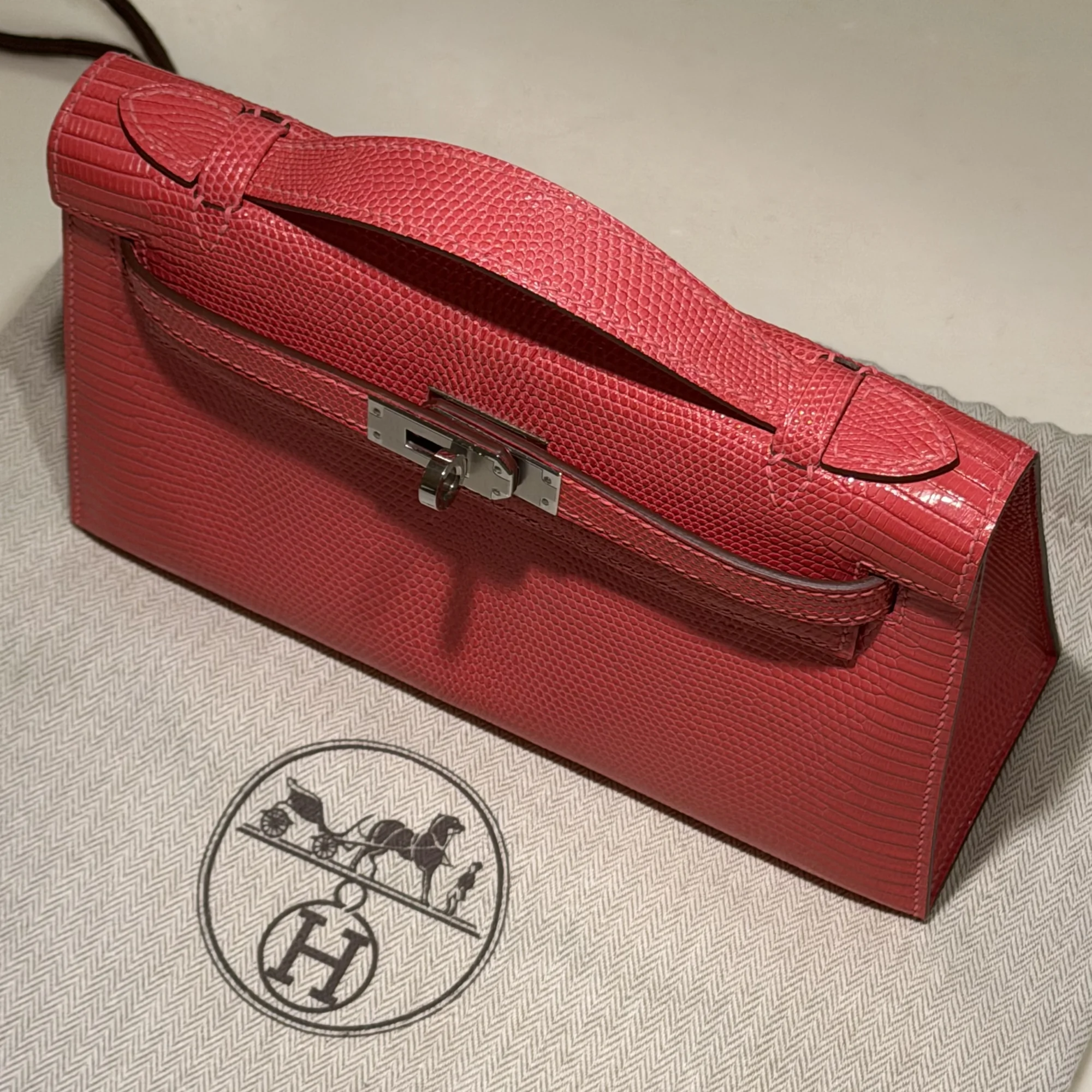 Hermes Kelly Pochette 22 Lizard Leather PHW