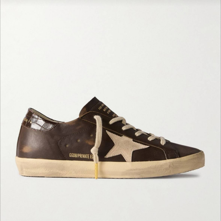 Golden Goose Super Star / Brown croco-print / Браун