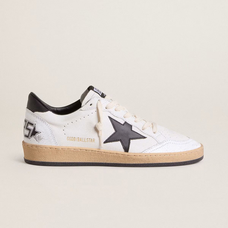 Golden Goose Ball Star / Black leather star Men / Черн звез муж